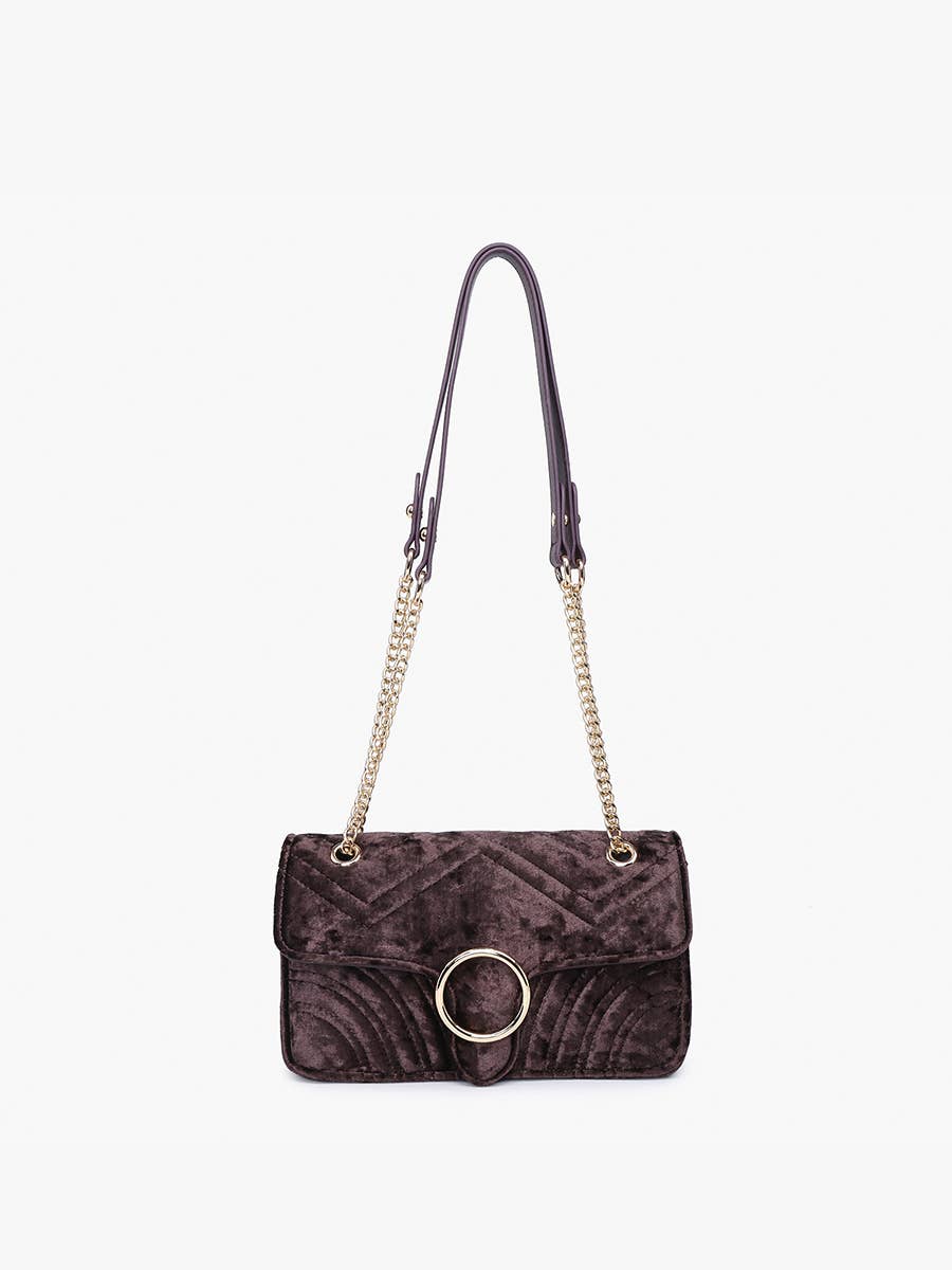 Edinburgh Soft Textured Crossbody Purse in Black