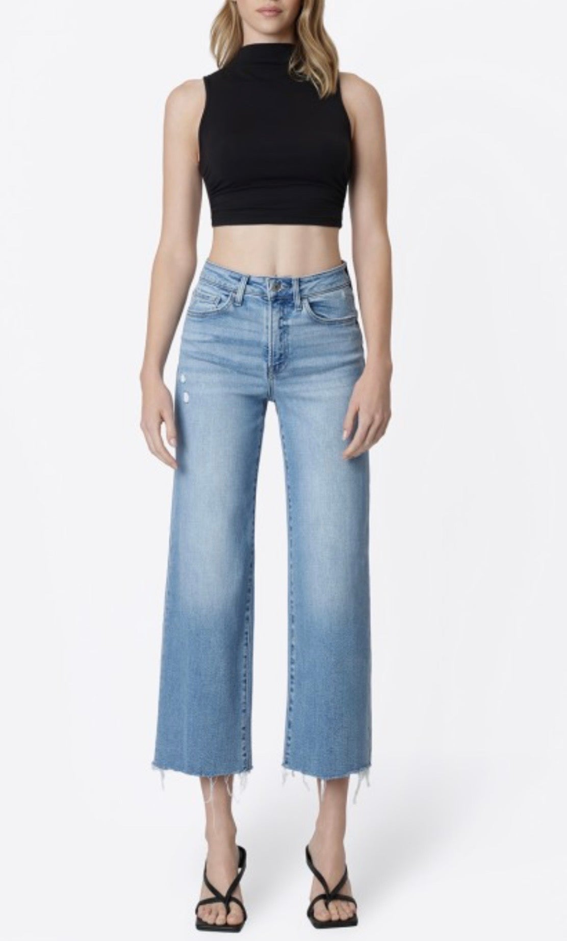 Astounding Medium Wash Crop Jean by Flying Monkey