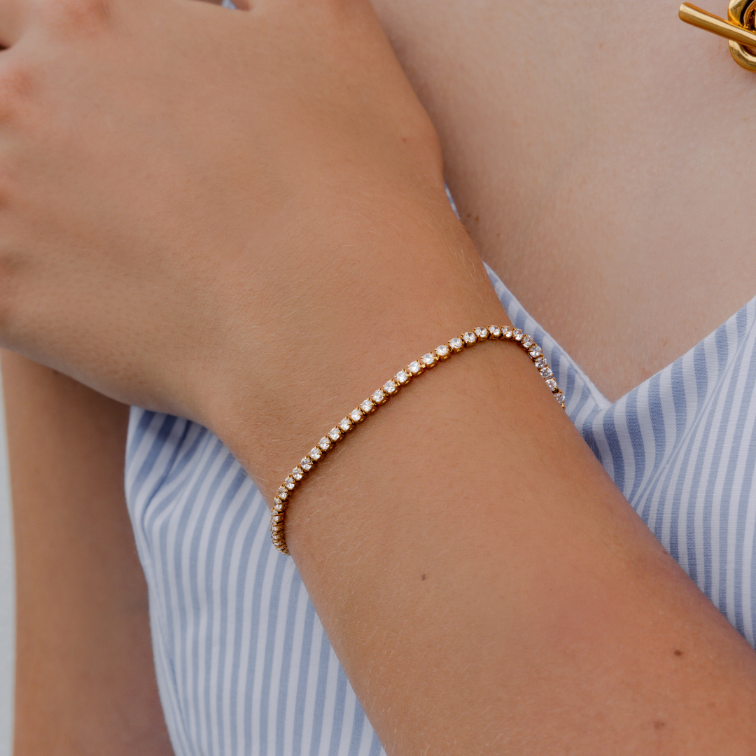 Brenda Grands Waterproof 2mm Dainty Tennis Bracelet