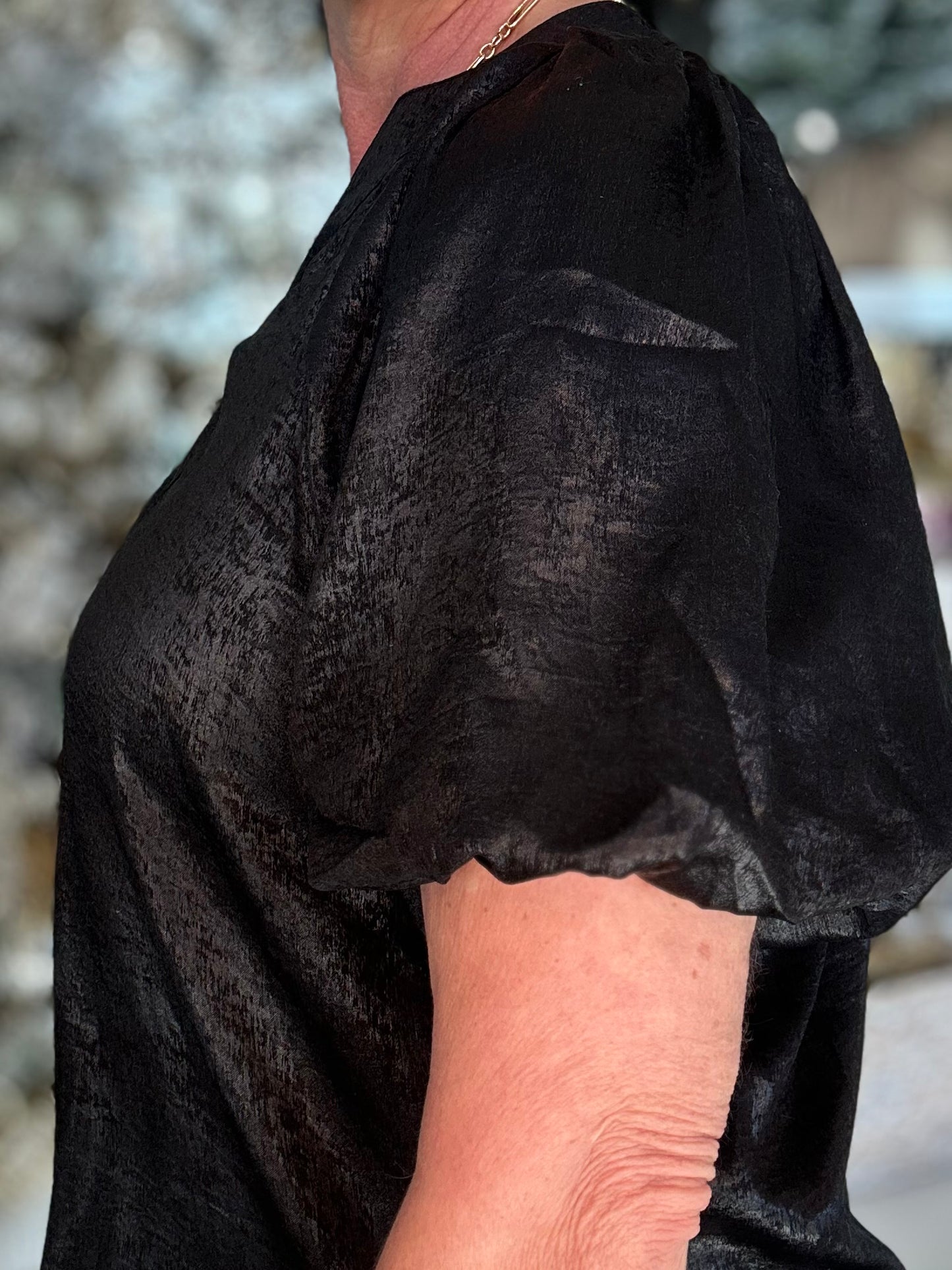 NEW! Merry in Metallic Top in Black