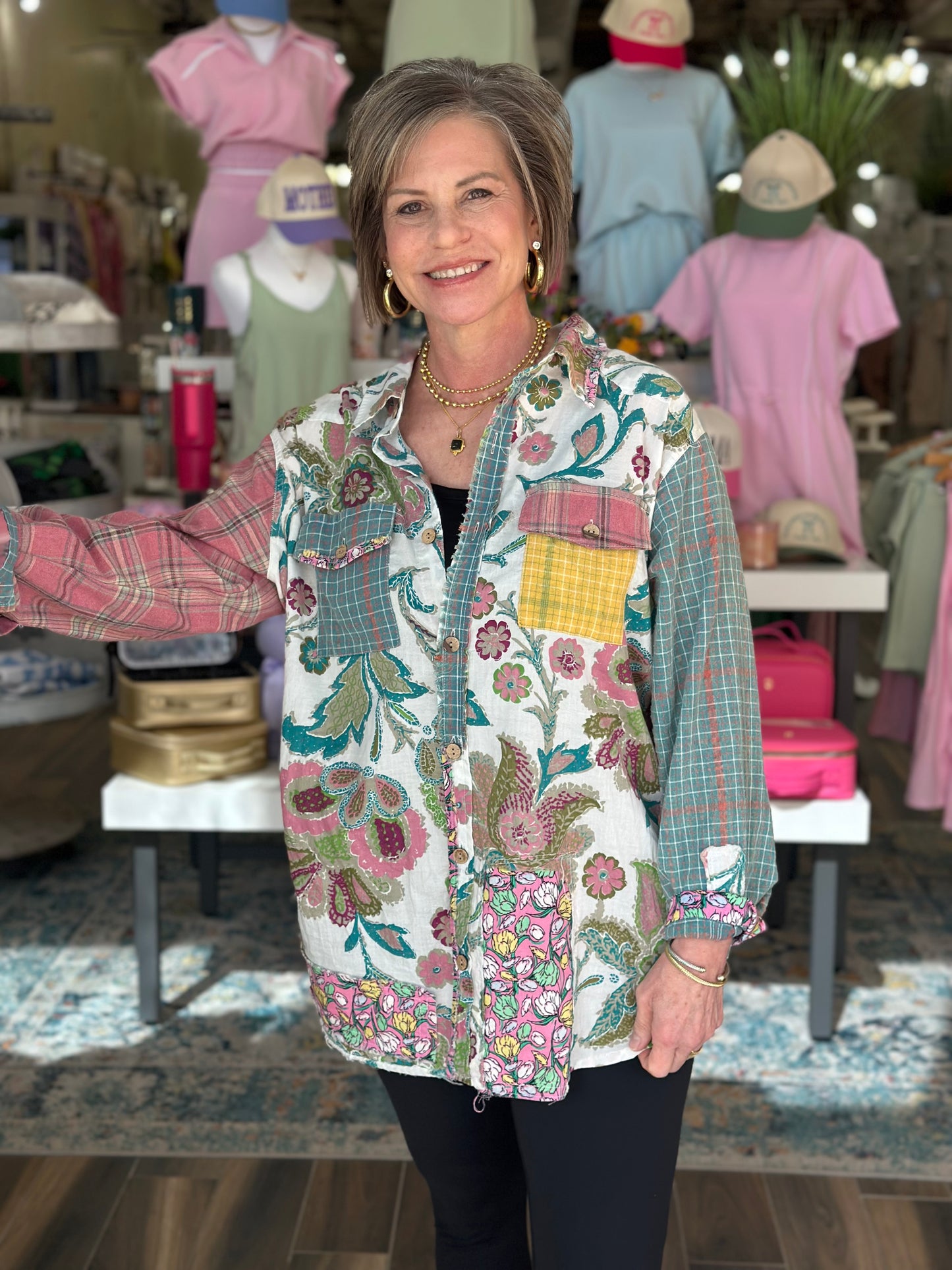 Patterns and Patchwork Multi-Colored Top