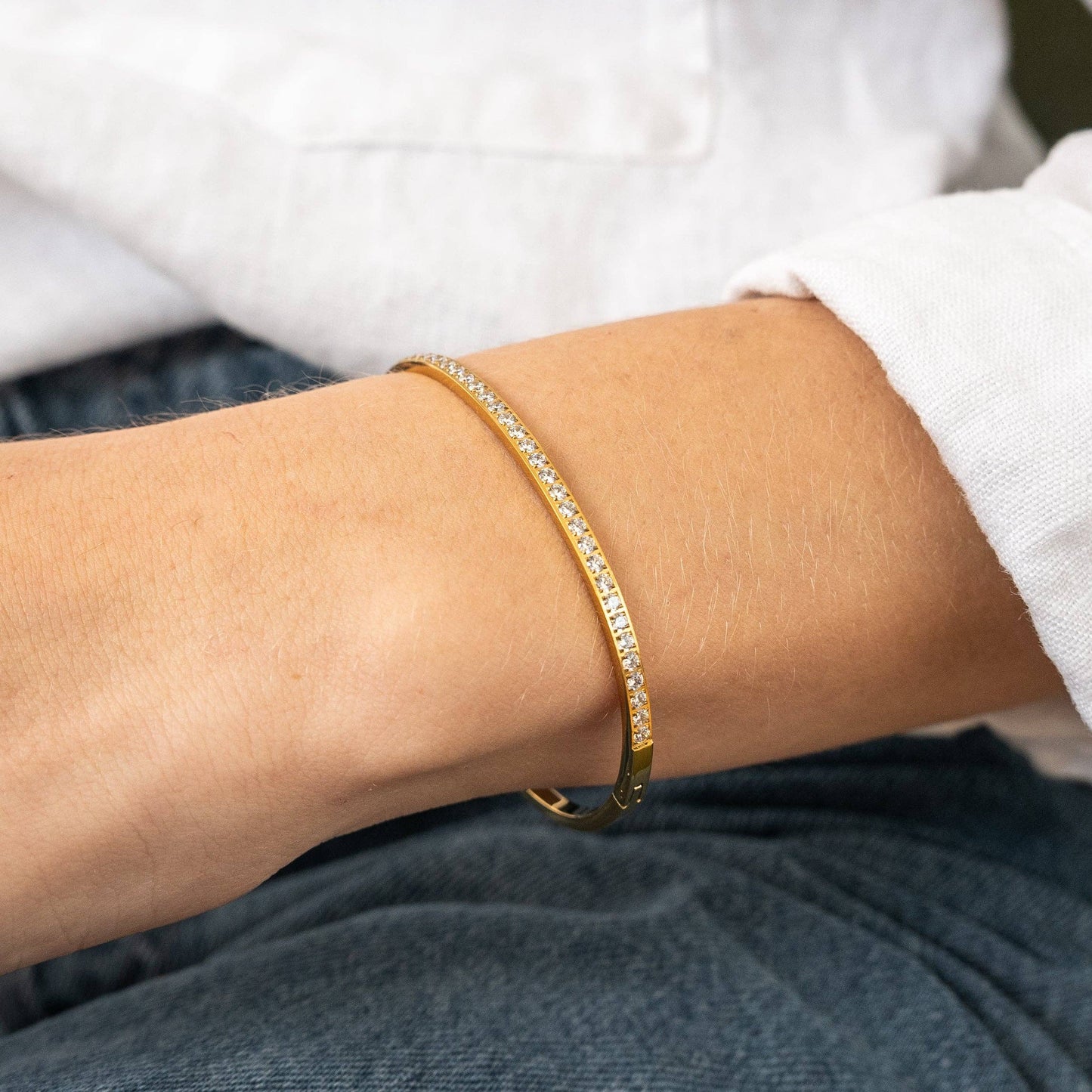 Brenda Grands Waterproof Gold Tennis Bangle