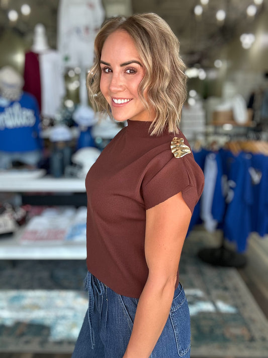 Posh Mindset Top in Brown