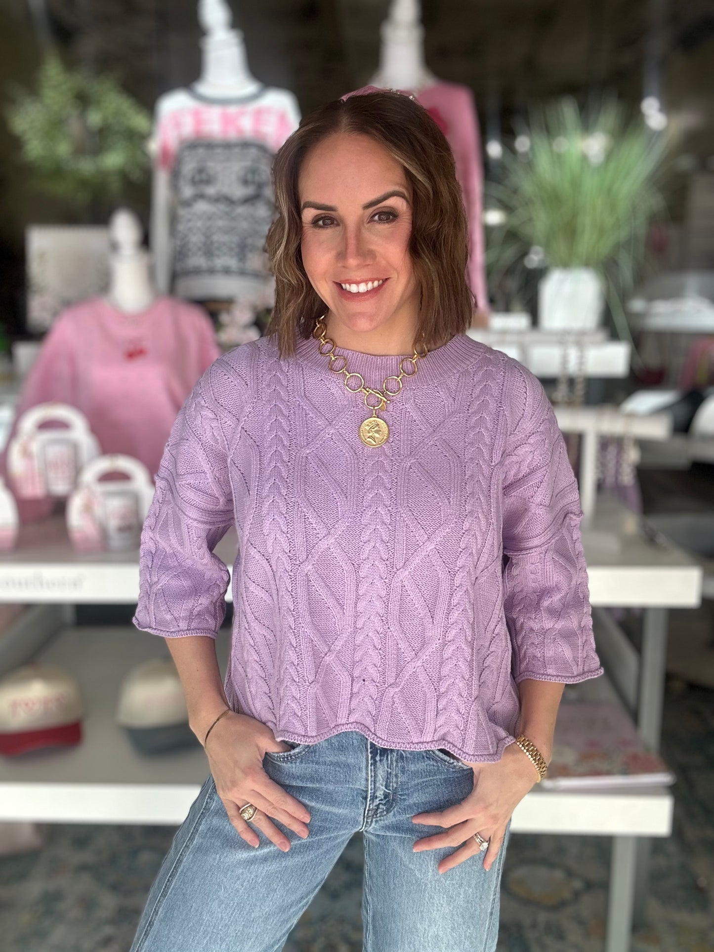 Always Cozy Lavender Sweater Top