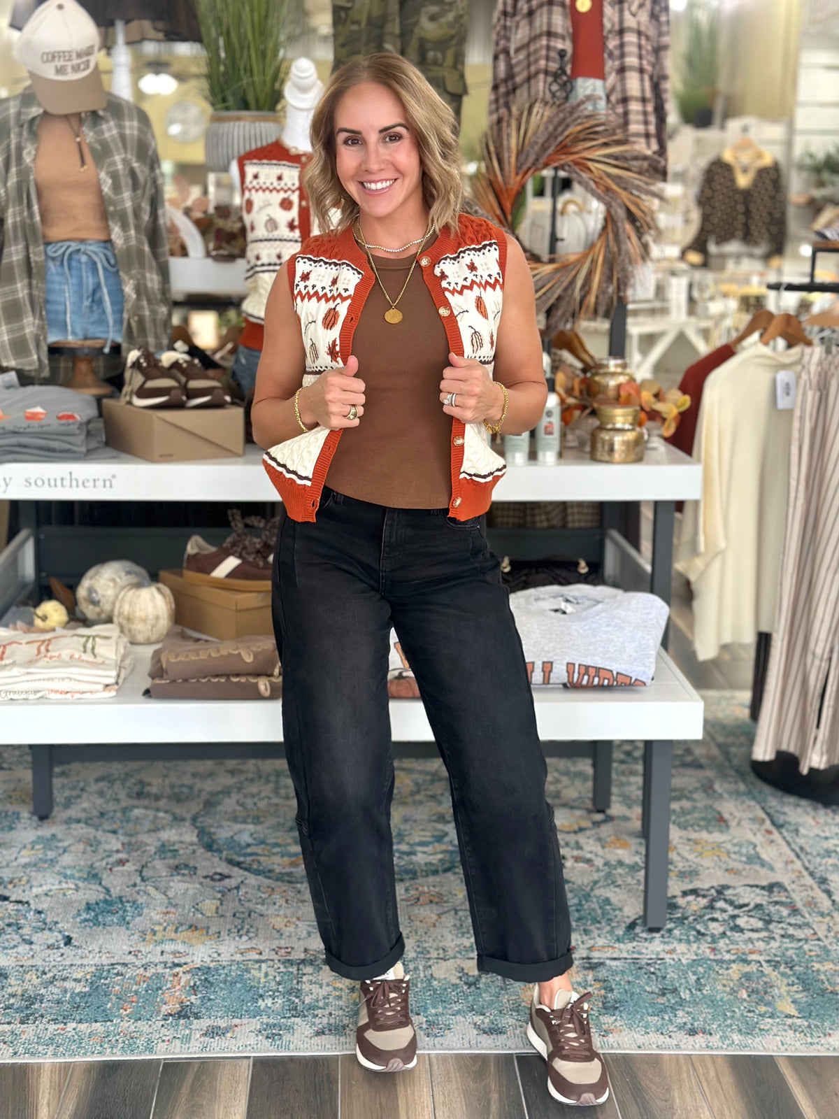 Embracing Autumn Sweater Vest Top