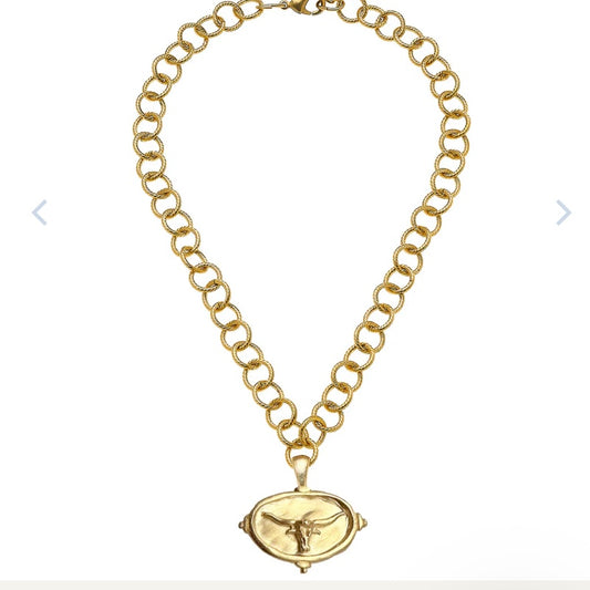 Susan Shaw Longhorn Intaglio Necklace