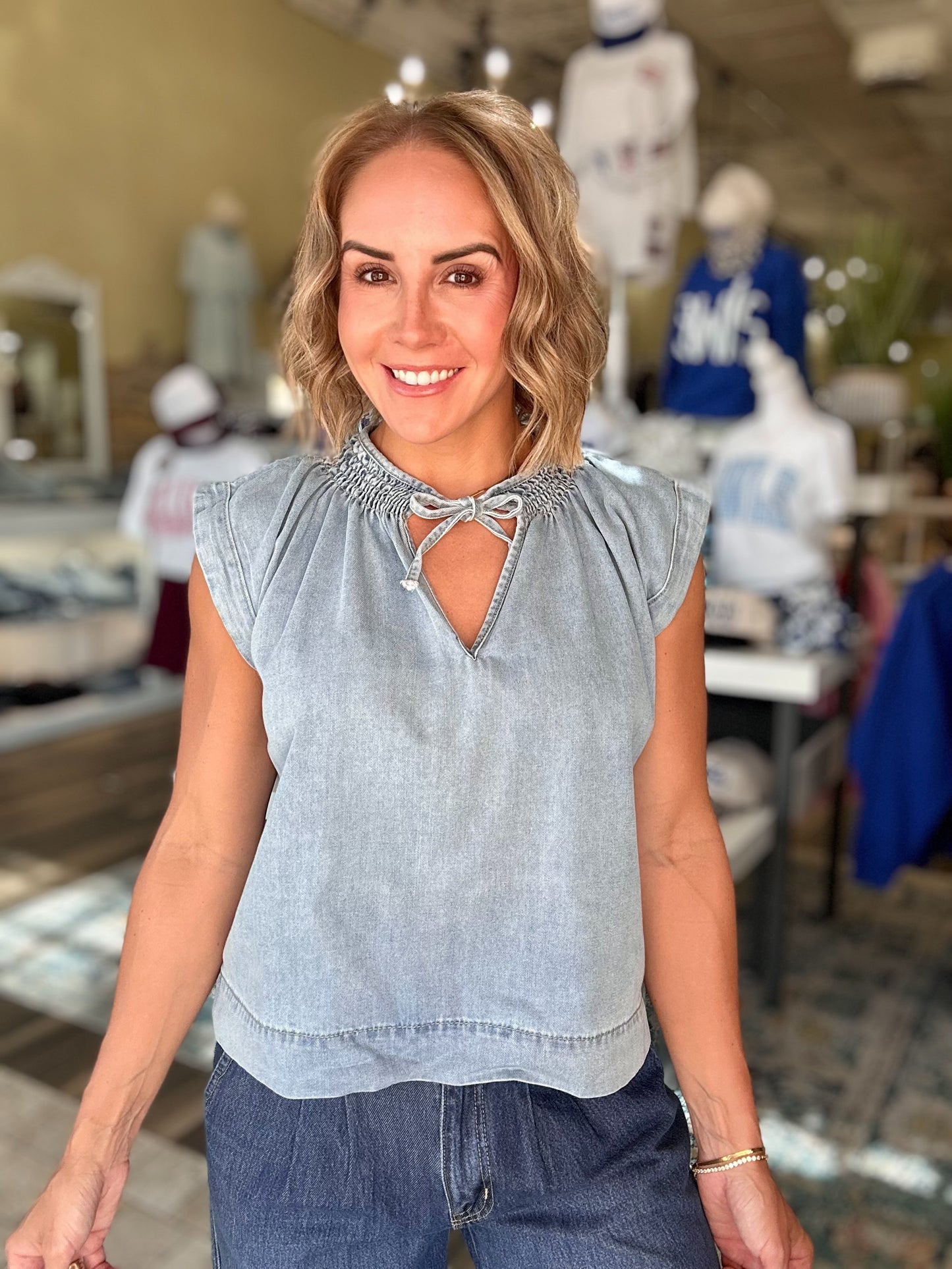 Simple Sway Denim Top
