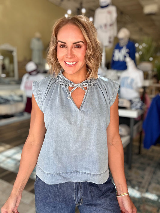 Simple Sway Denim Top