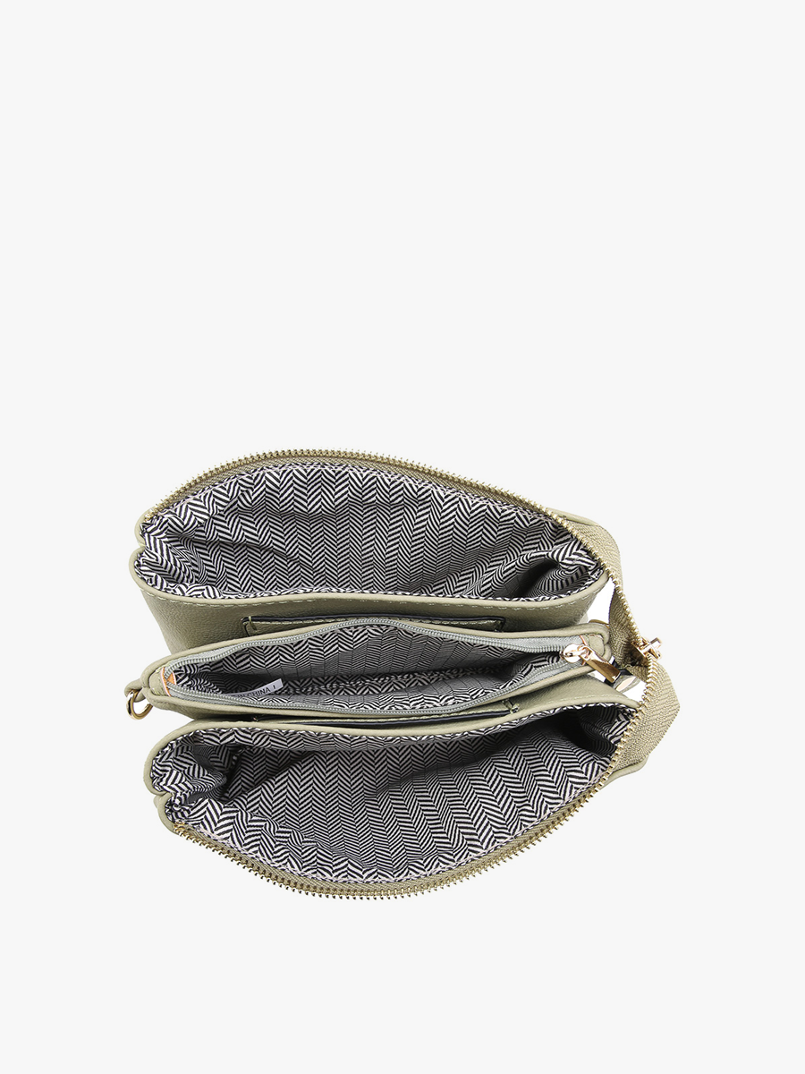 Riley Lizard Crossbody in Black