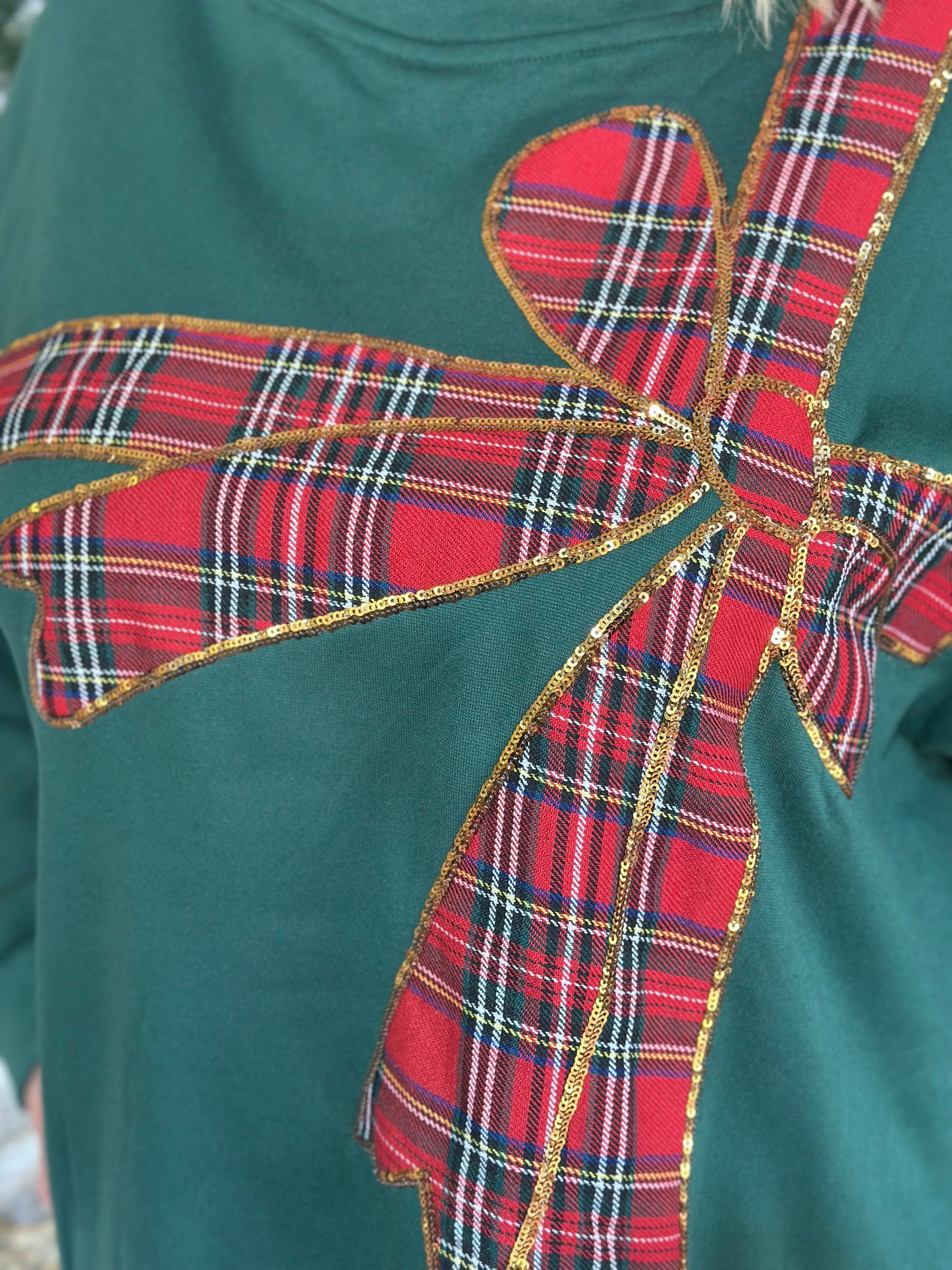 NEW! Pretty Plaid Bow Pullover Top