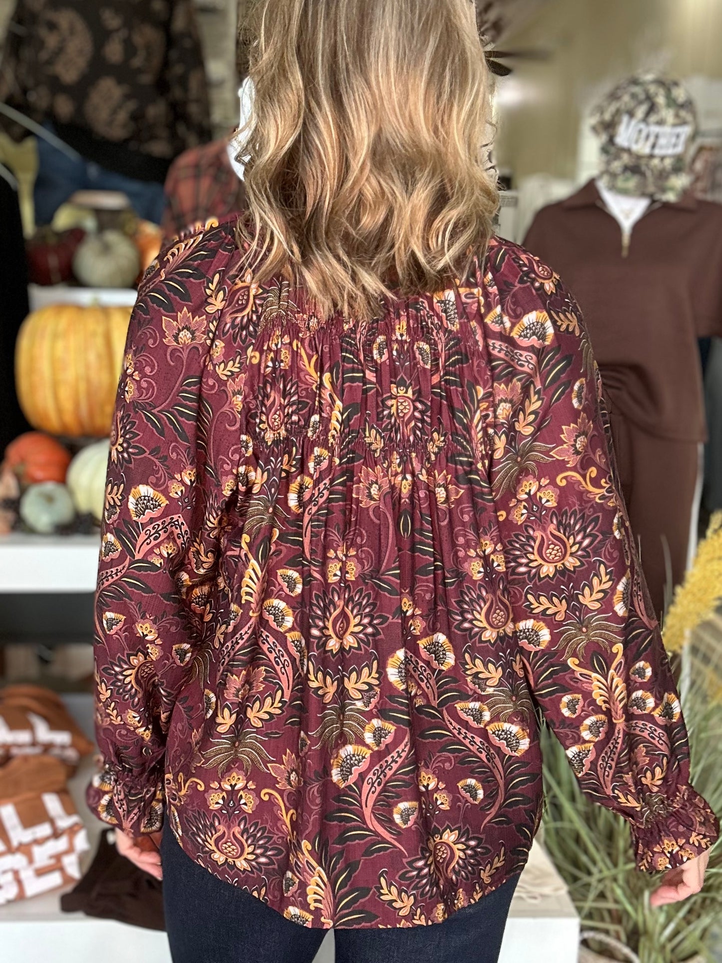 NEW! A Touch Of Fall Top in Maroon
