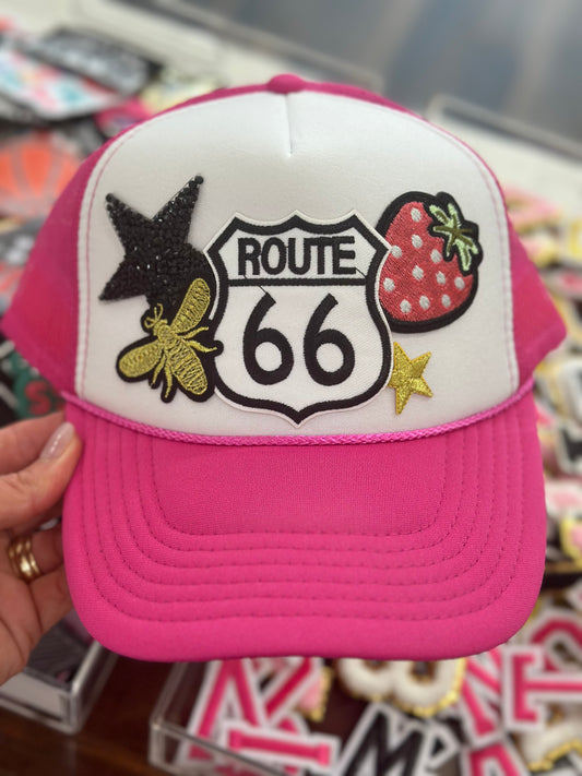 Route 66 Cap in Hot Pink