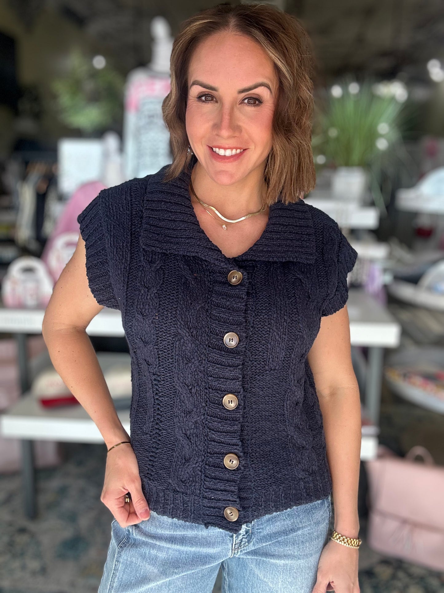 Softly Sophisticated Sweater Vest in Navy