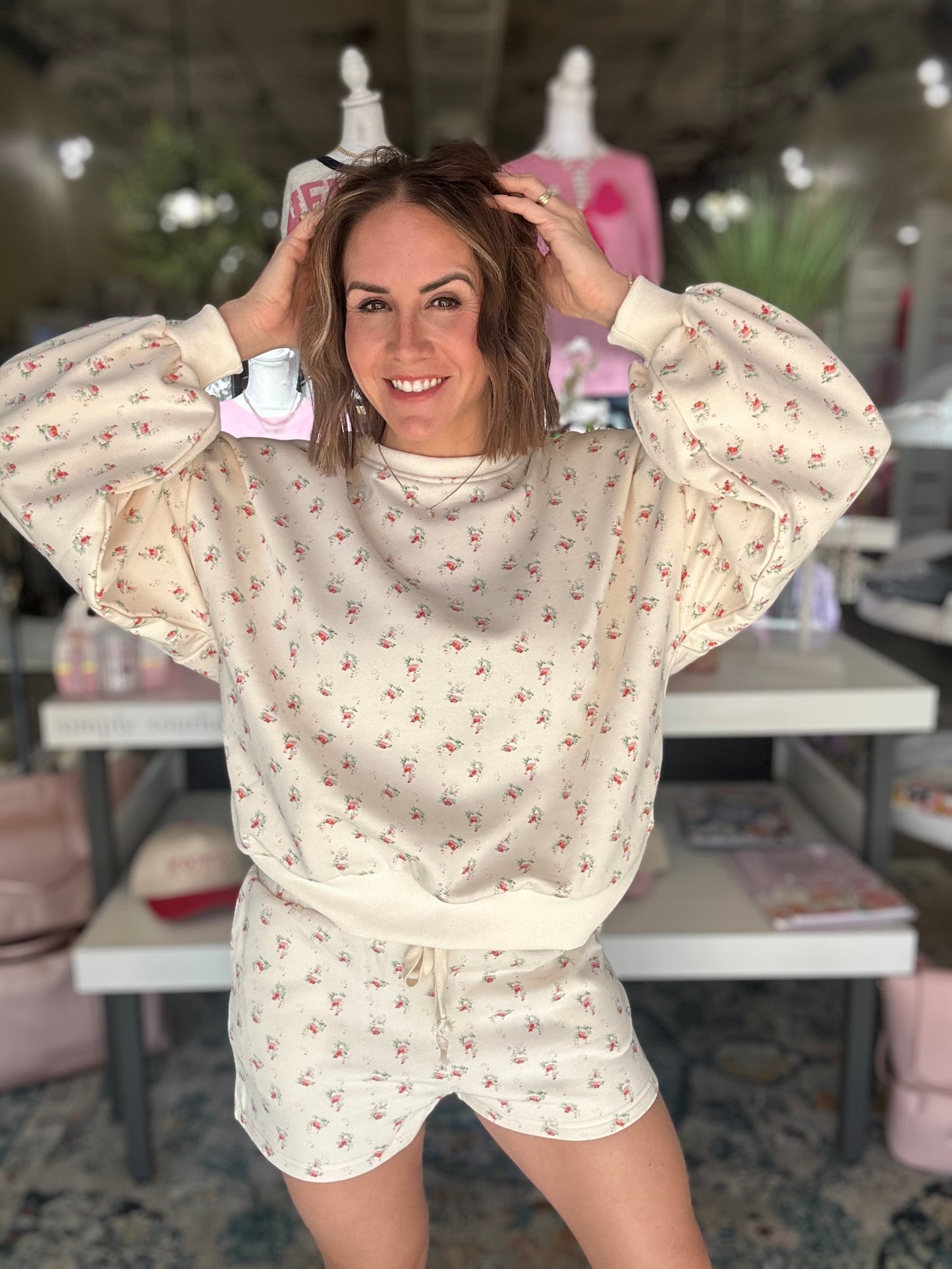 Delicately Floral Shorts Set