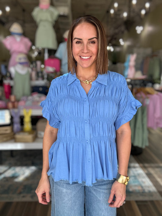 Afternoon Outing Top in Blue