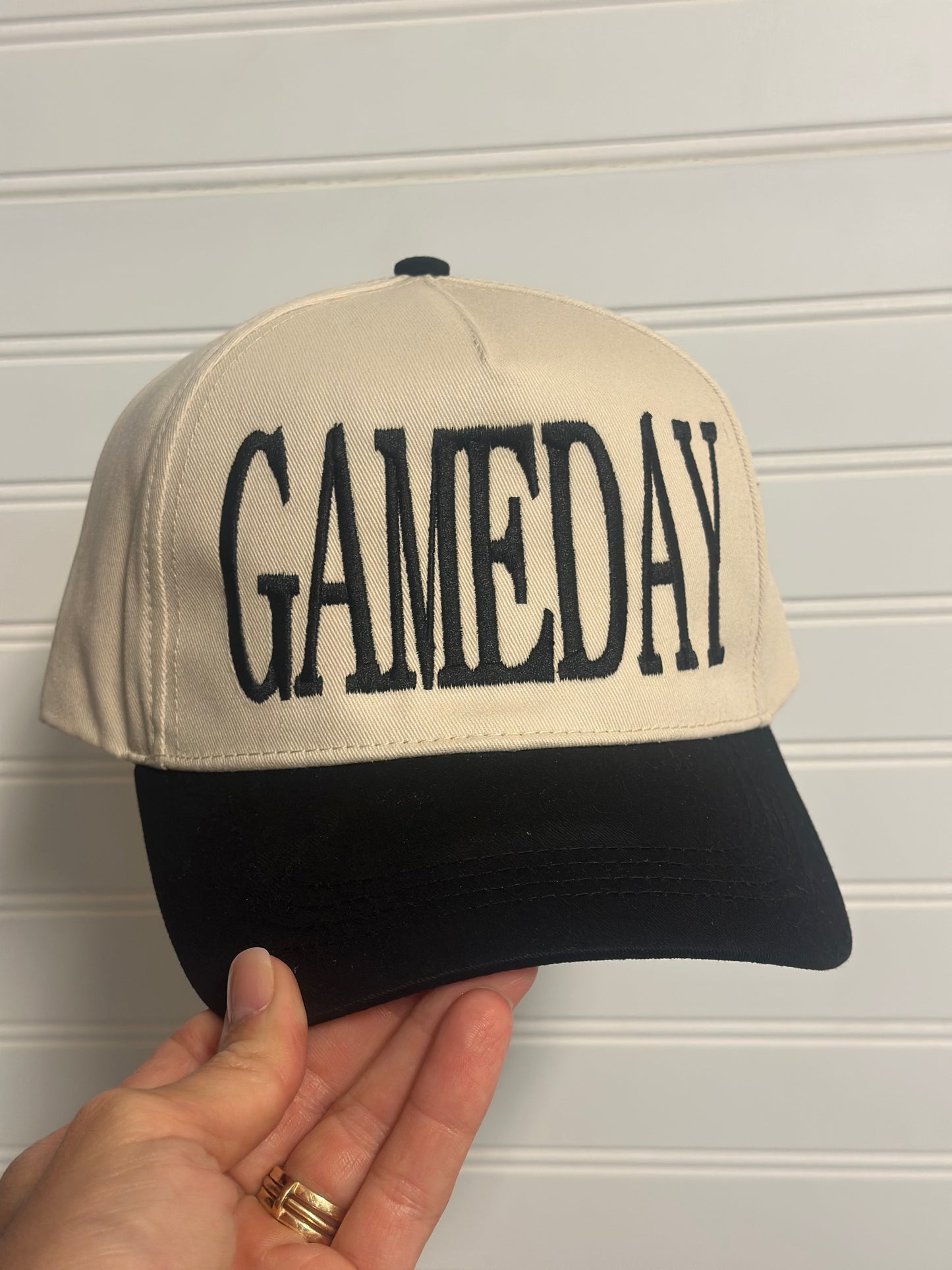 Gameday Black Embroidered Cap