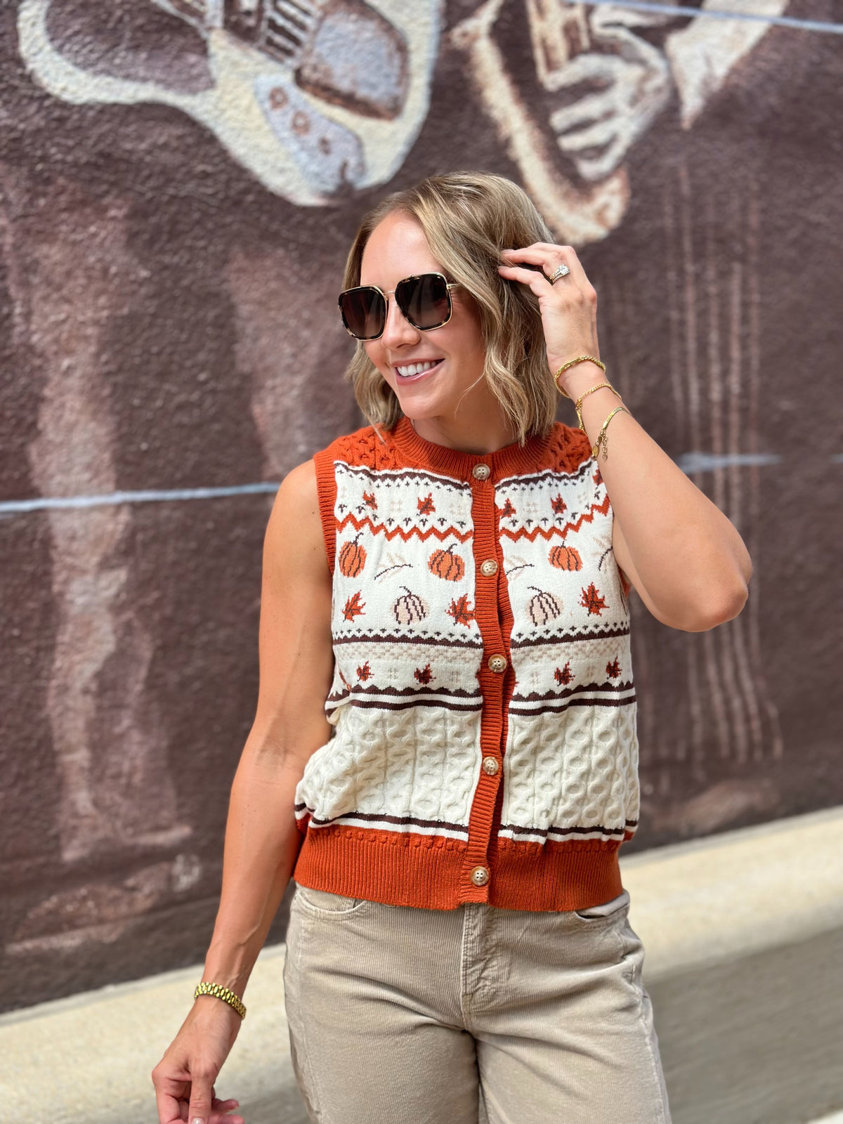 Embracing Autumn Sweater Vest Top
