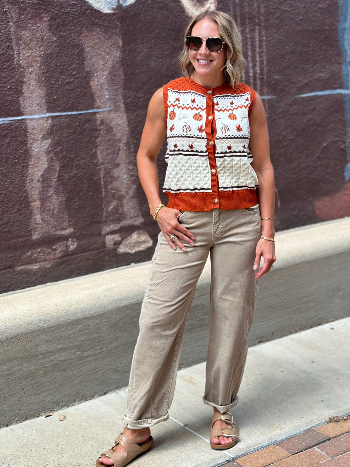 Karsyn Tan Corduroy Pant by Risen