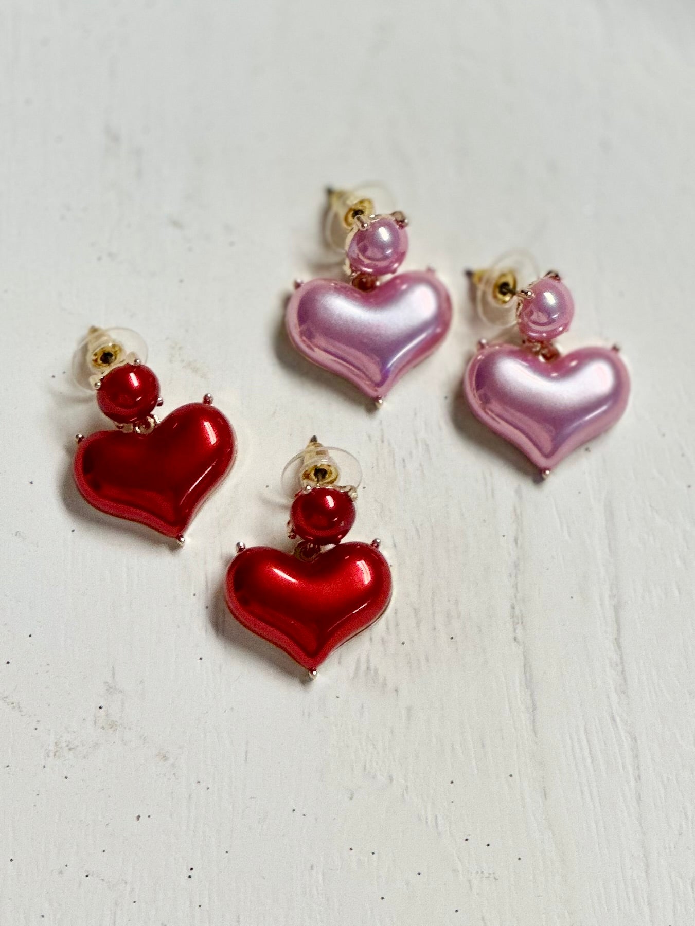 Metallic Heart Earrings