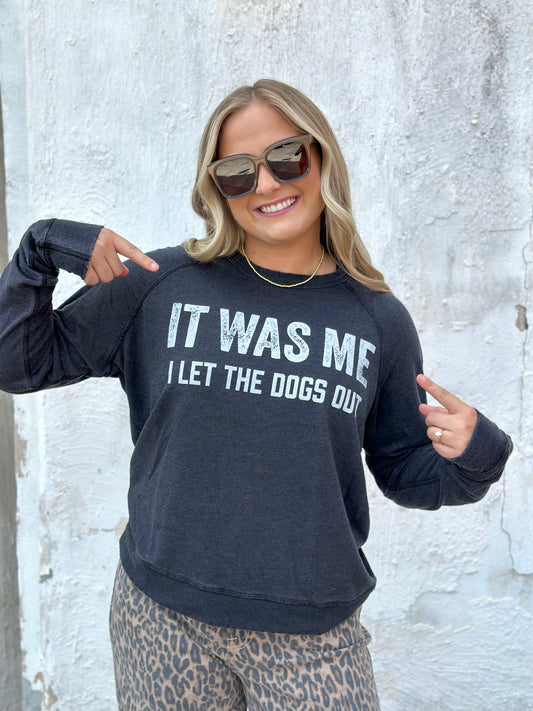 NEW! It Was Me Lightweight Sweatshirt in Charcoal