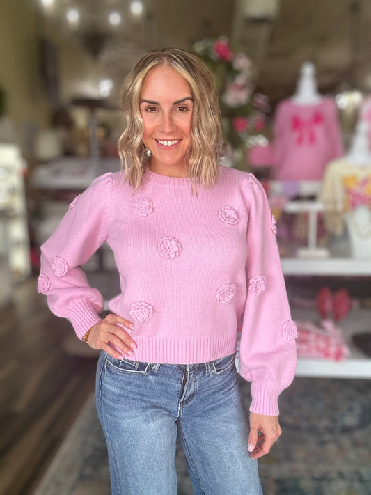 NEW! Pink Blossom Sweater