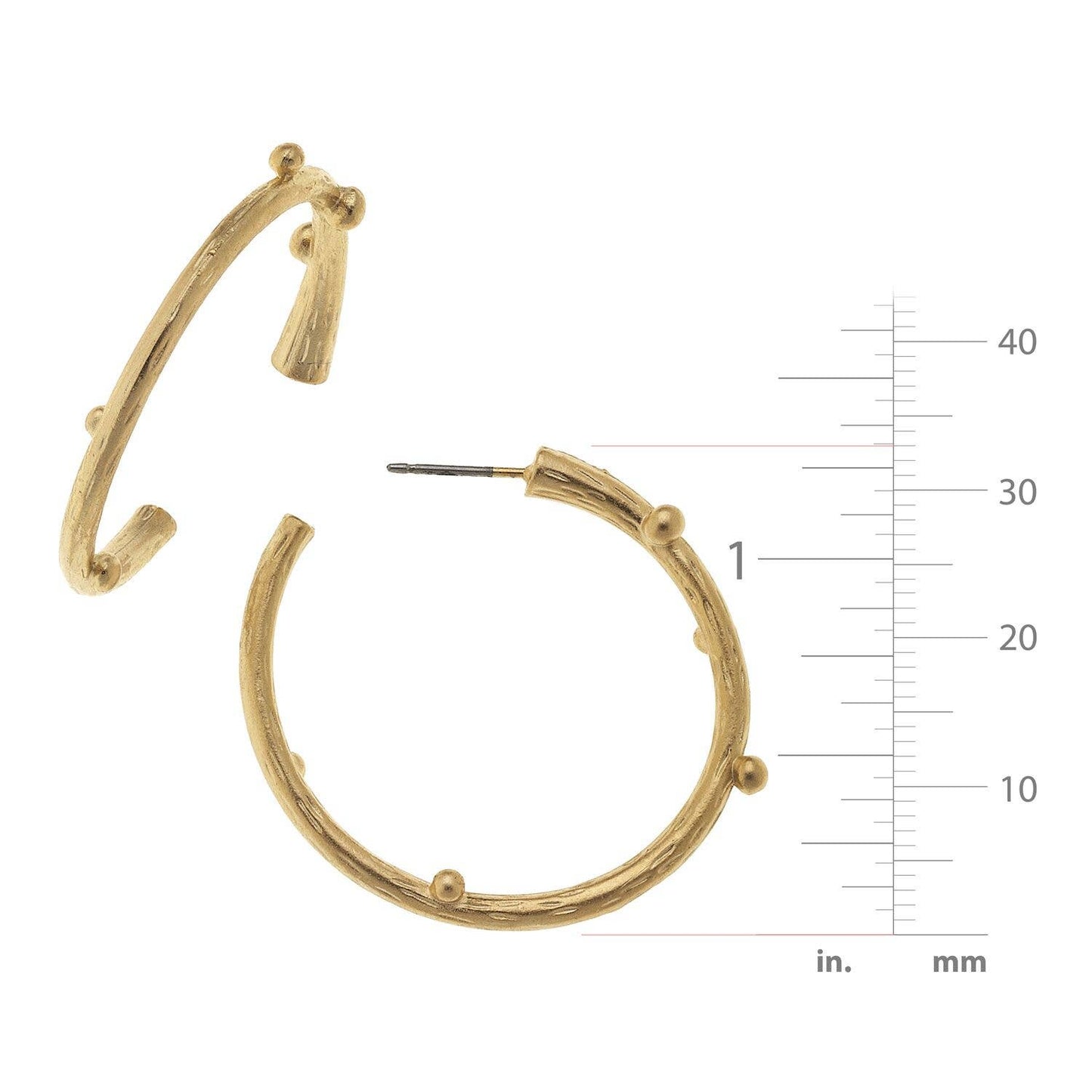 Susan Shaw Gold Vine Hoop Earrings