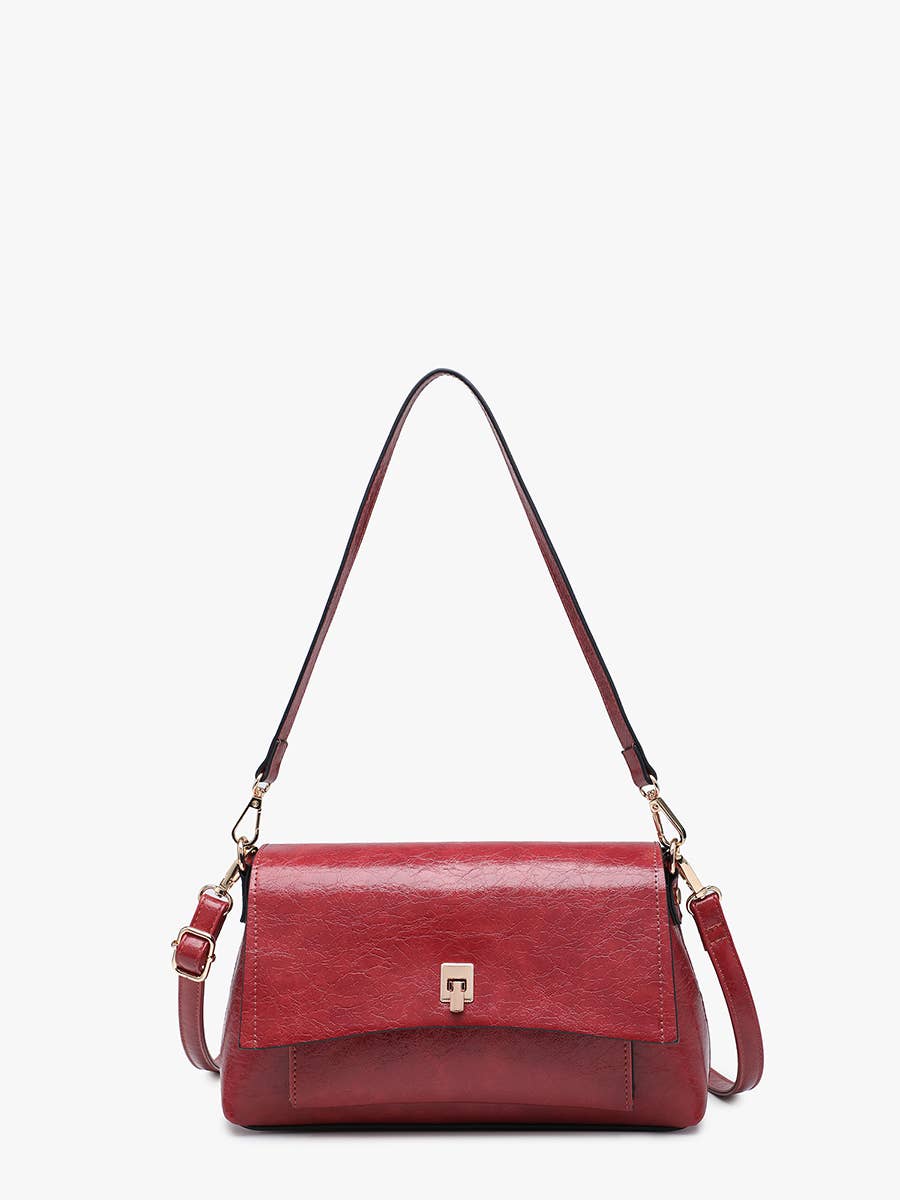 Bella Glossy Shoulder Bag in Black