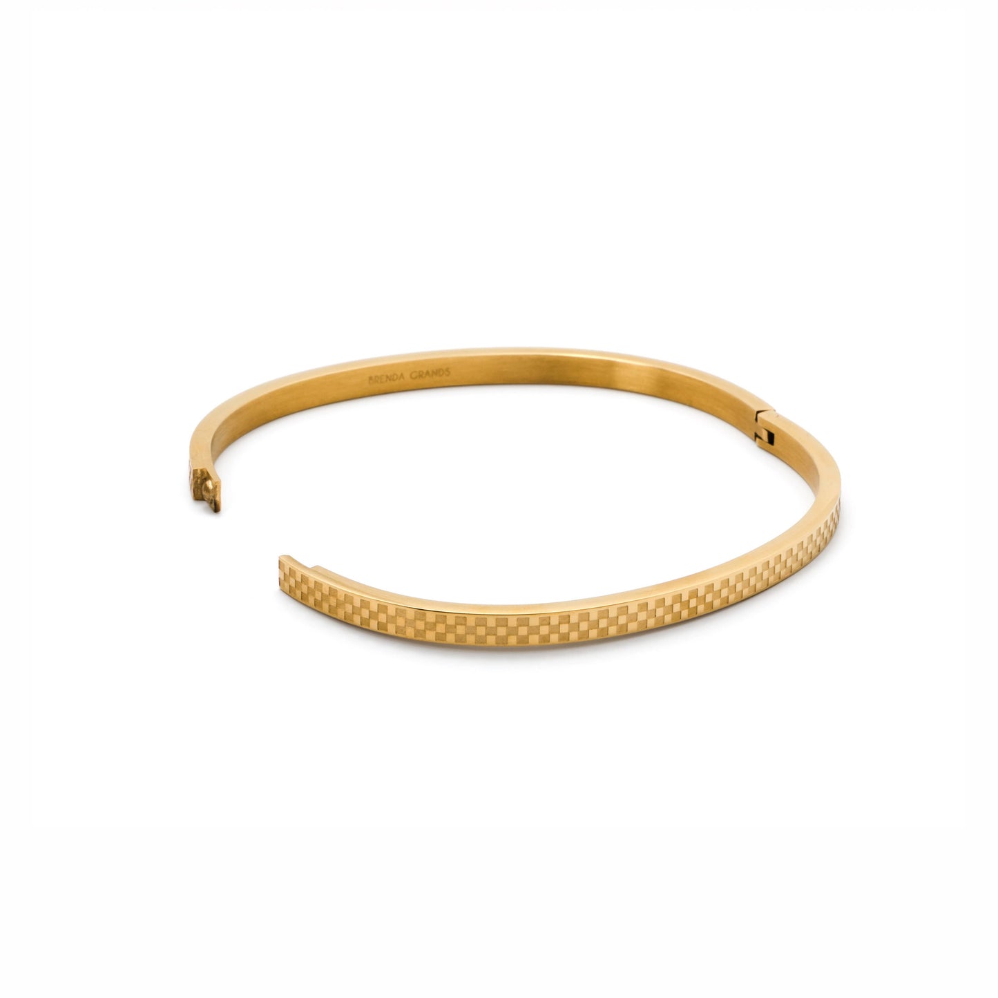 Brenda Grands Chess Waterproof Gold Bangle Bracelet