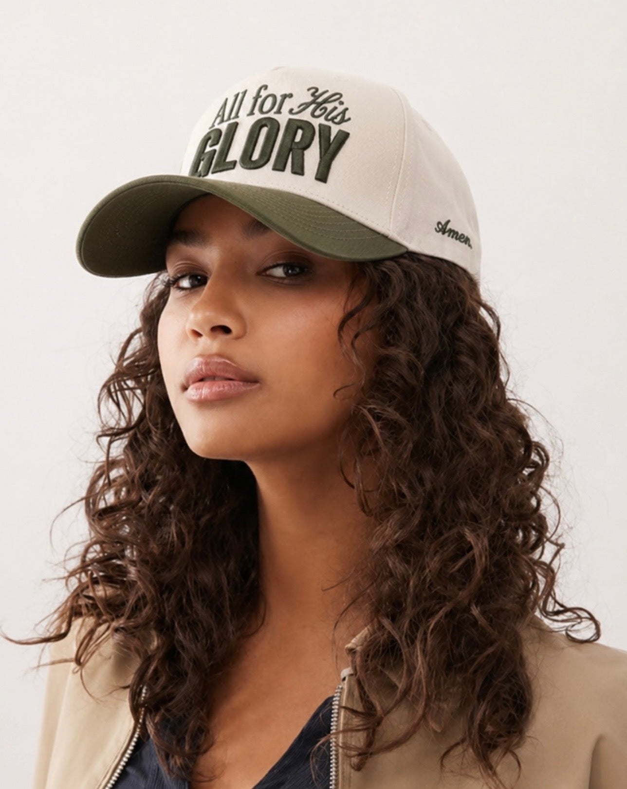 All For His Glory Cap in Olive