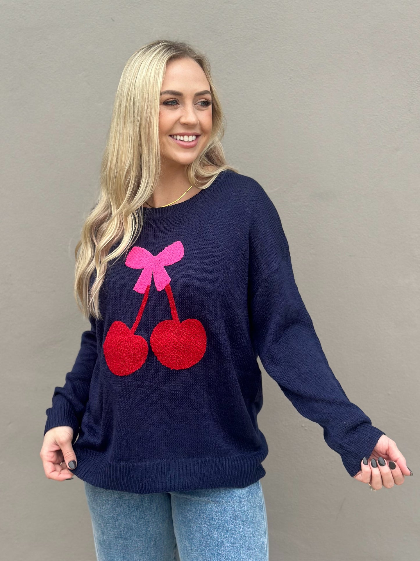 NEW! All The Cherry Bows Sweater