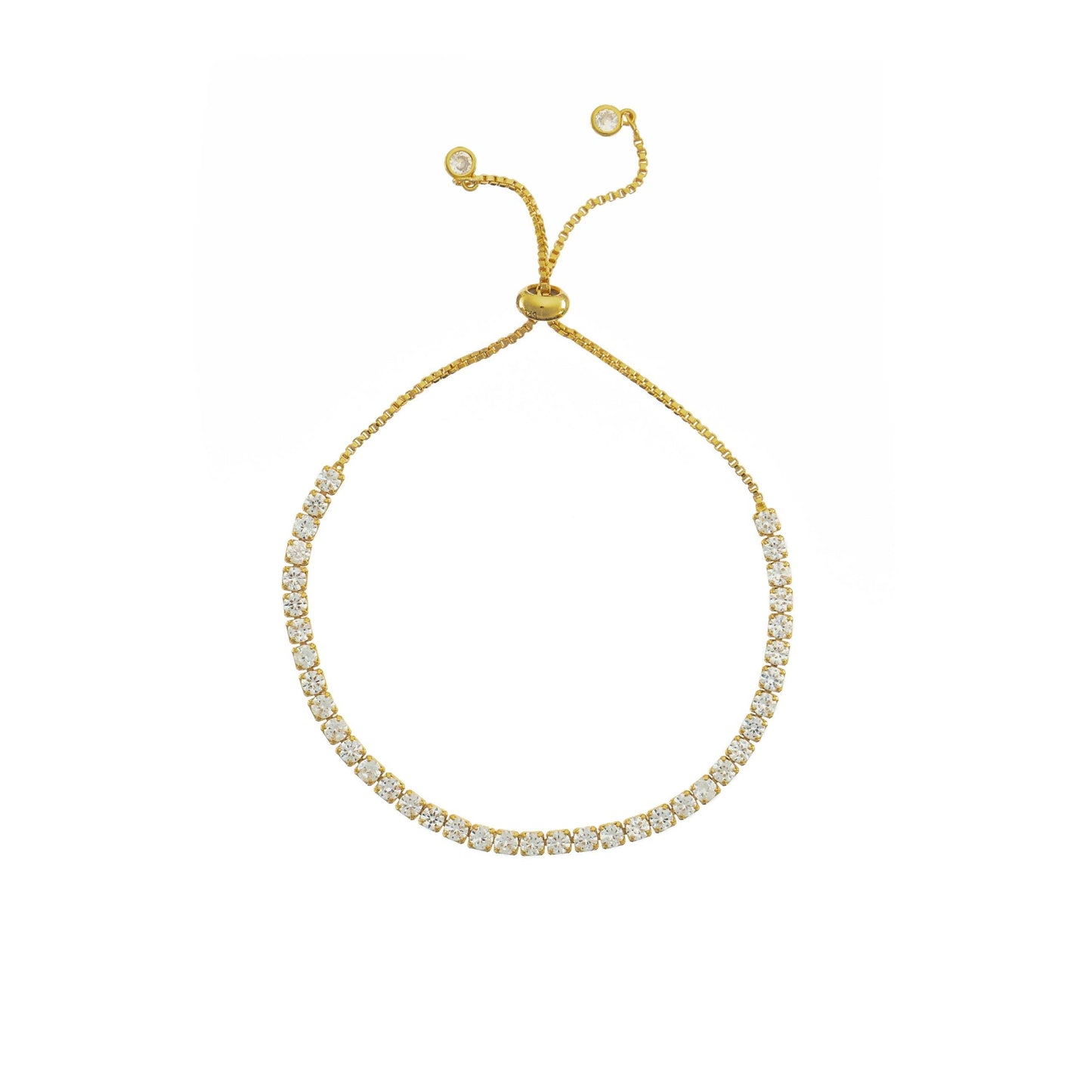 Brenda Grands 18K Gold Pull Tie Silver Tennis Bracelet