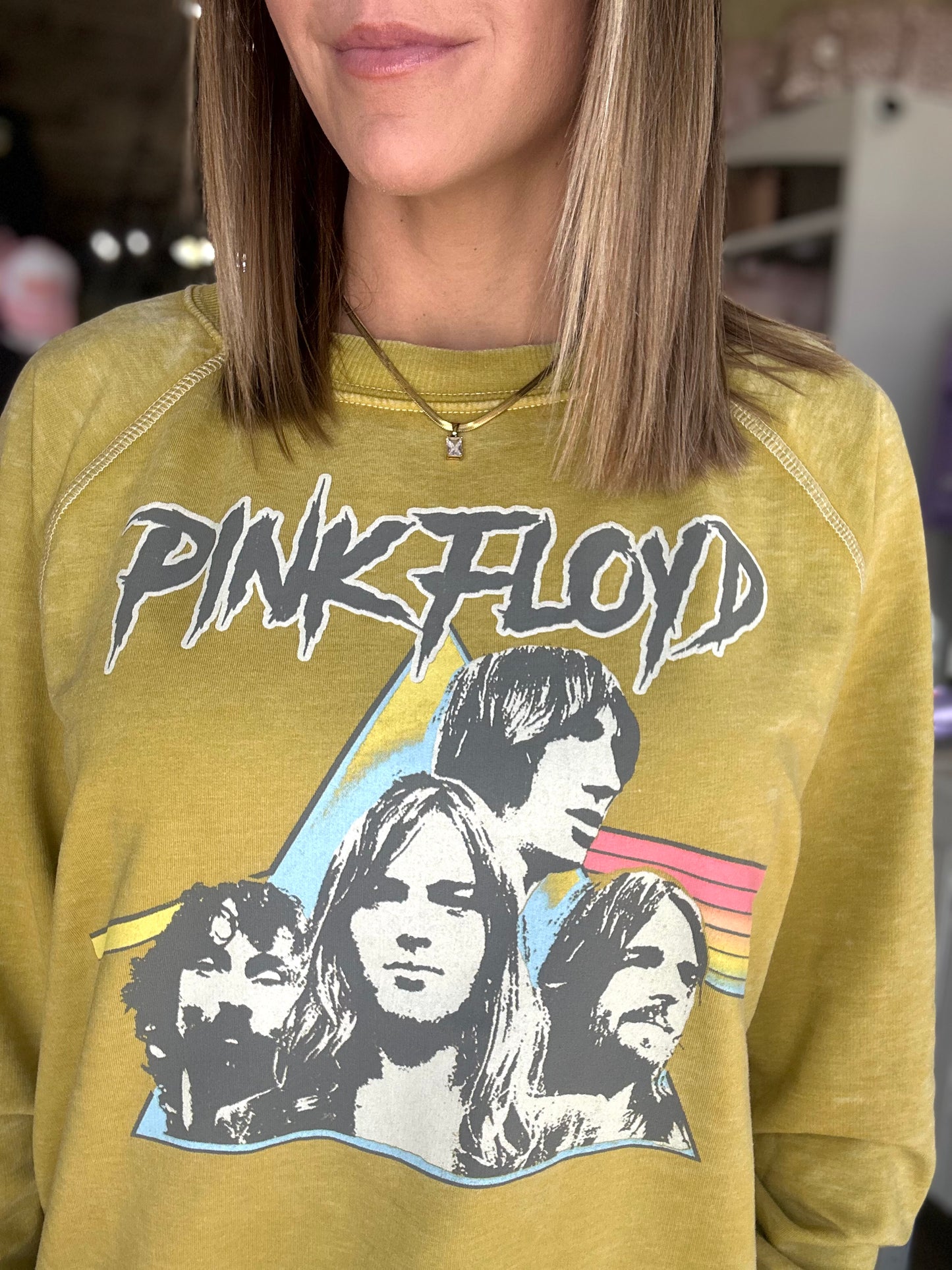 Pink Floyd Sweatshirt in Mustard