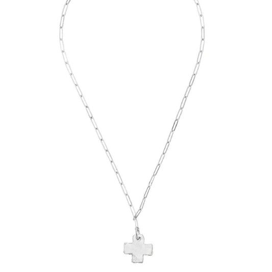 Susan Shaw Silver Cross Paperclip Chain