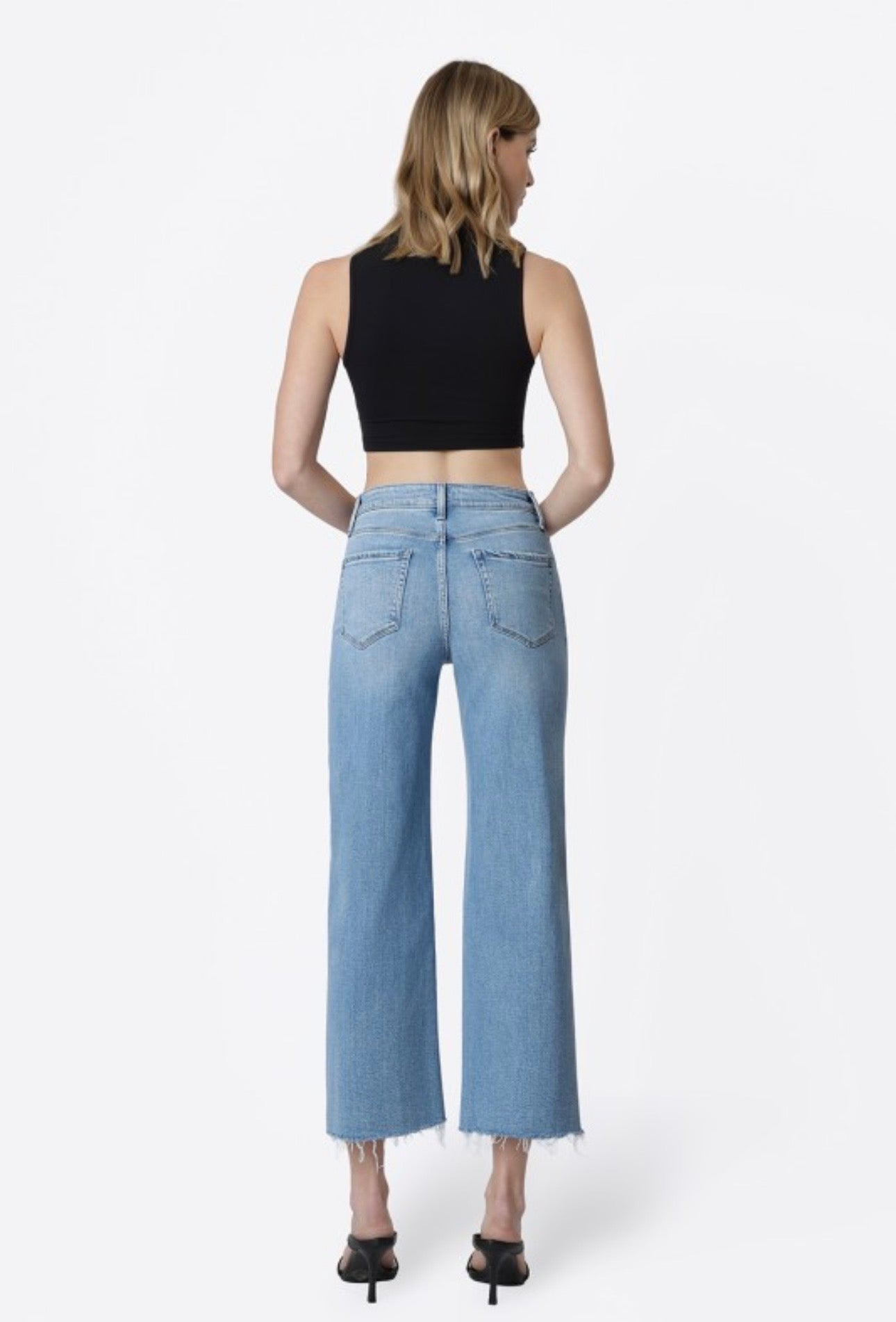 Astounding Medium Wash Crop Jean by Flying Monkey
