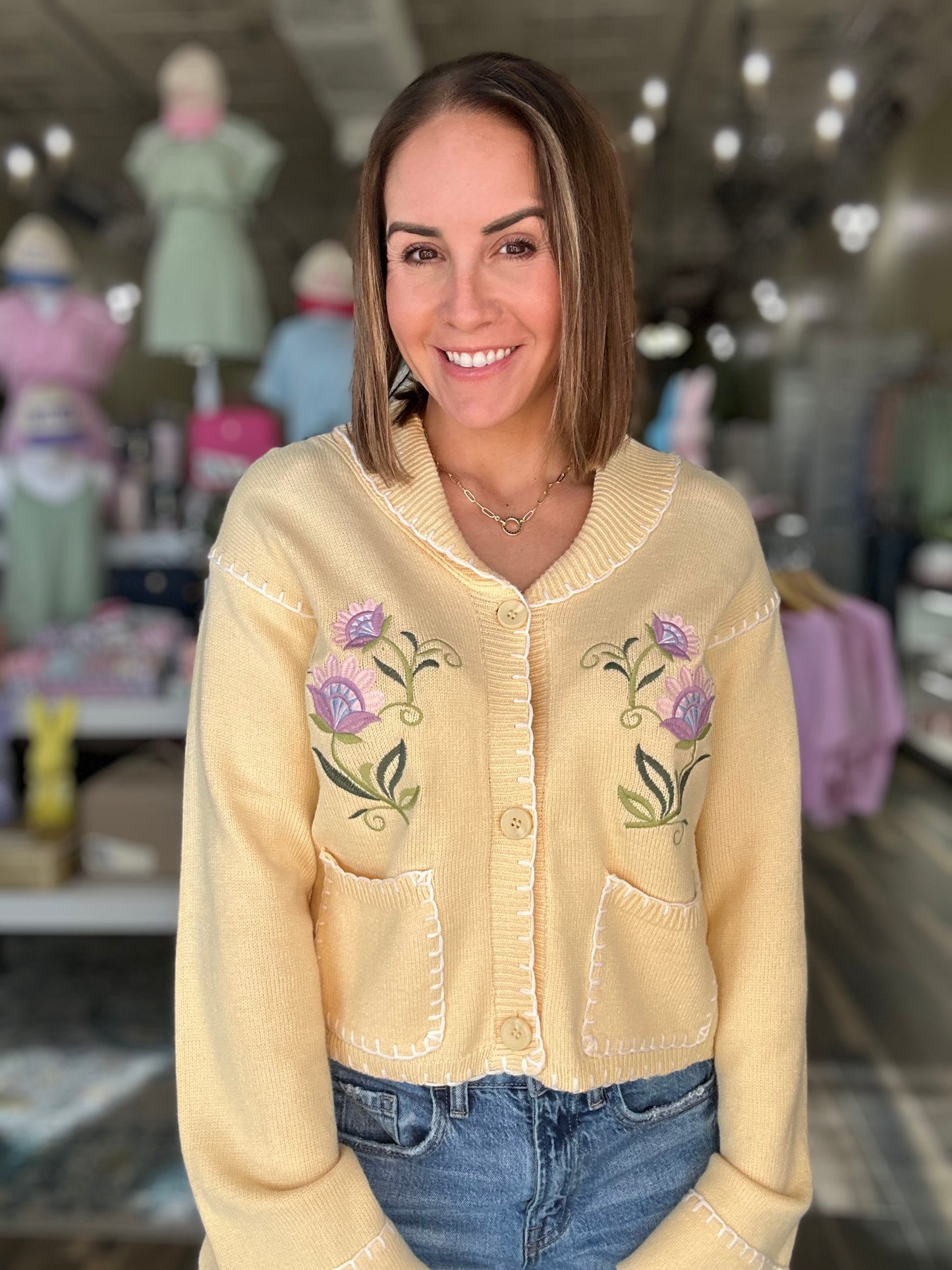 Meadow Bloom Sweater in Yellow