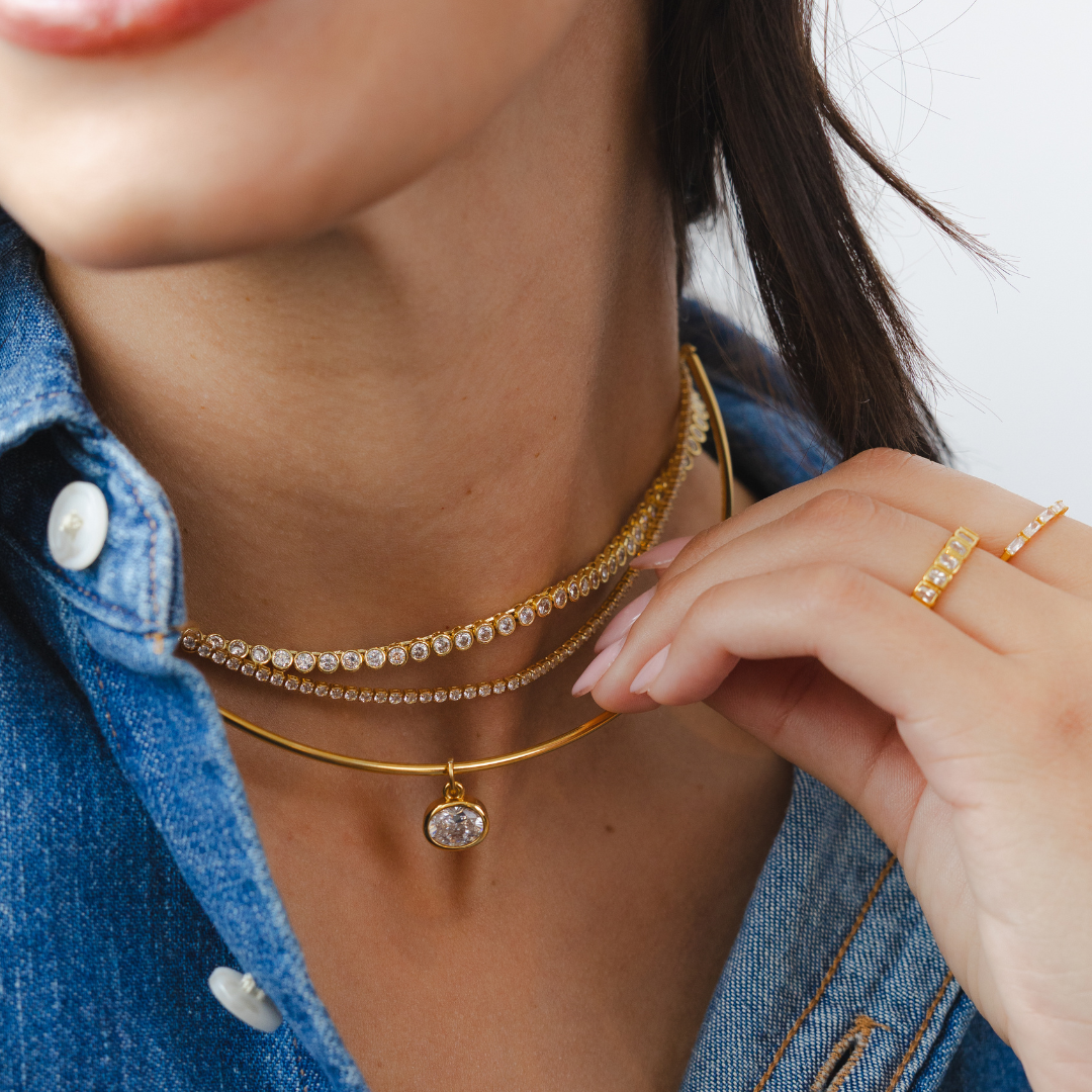Brenda Grands Brilliant Tennis Necklace 18K Gold
