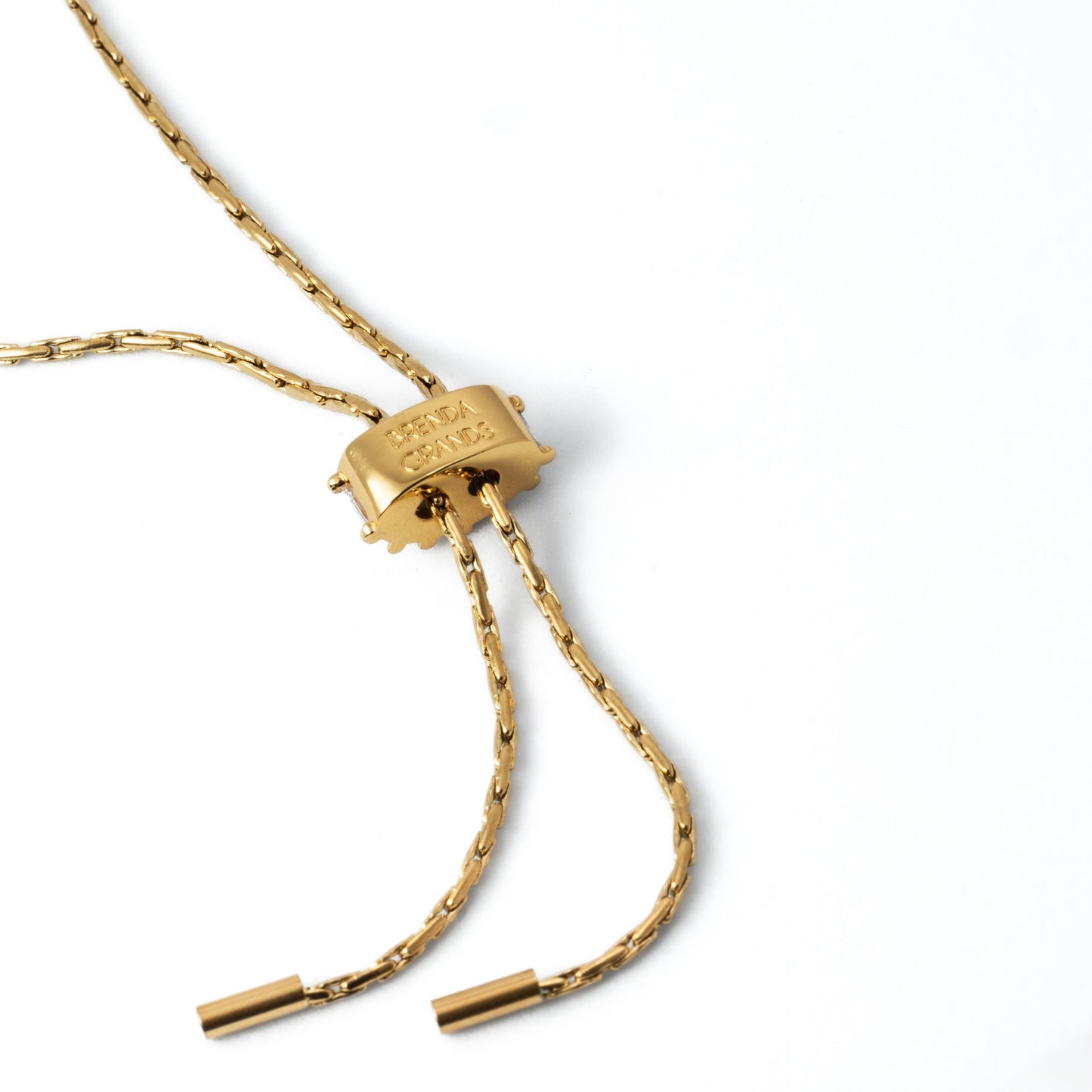 Brenda Grands Gold Baguette Lariat Necklace