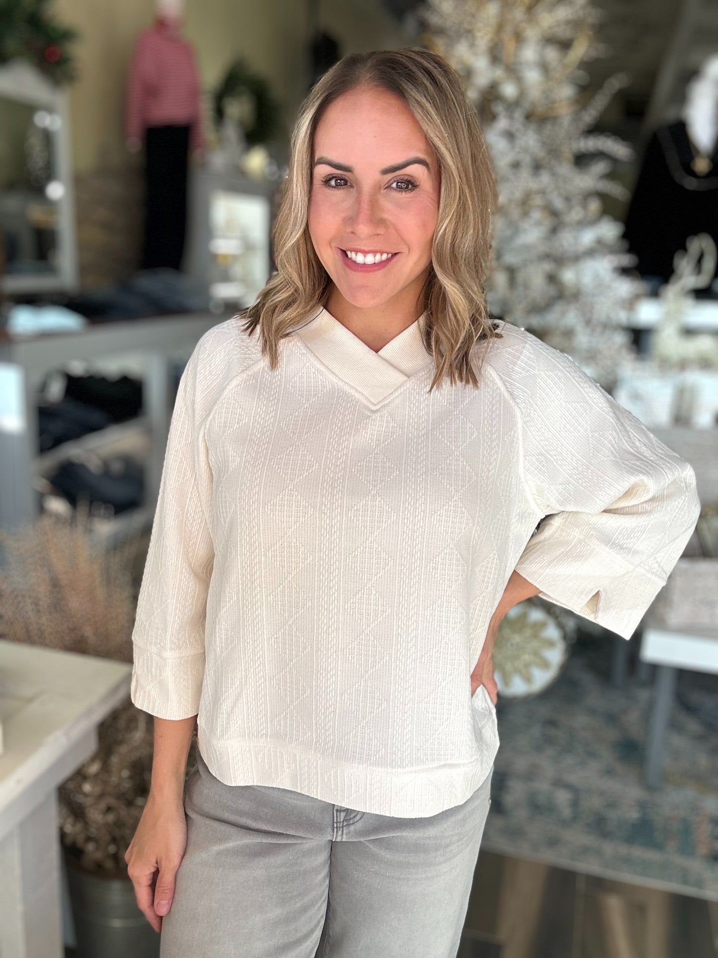 NEW! Time For Texture Top in Cream