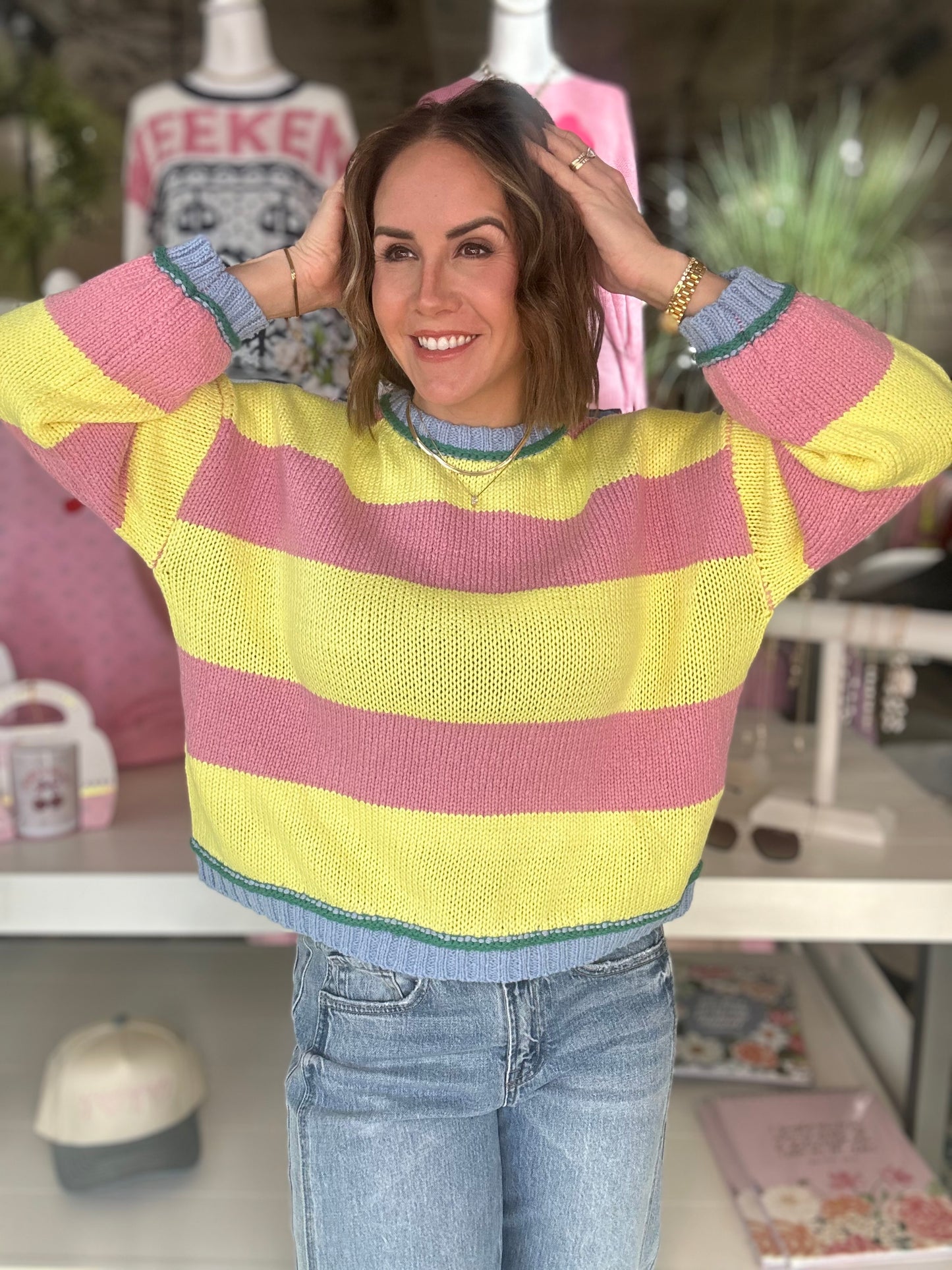 Pink Lemonade Striped Sweater