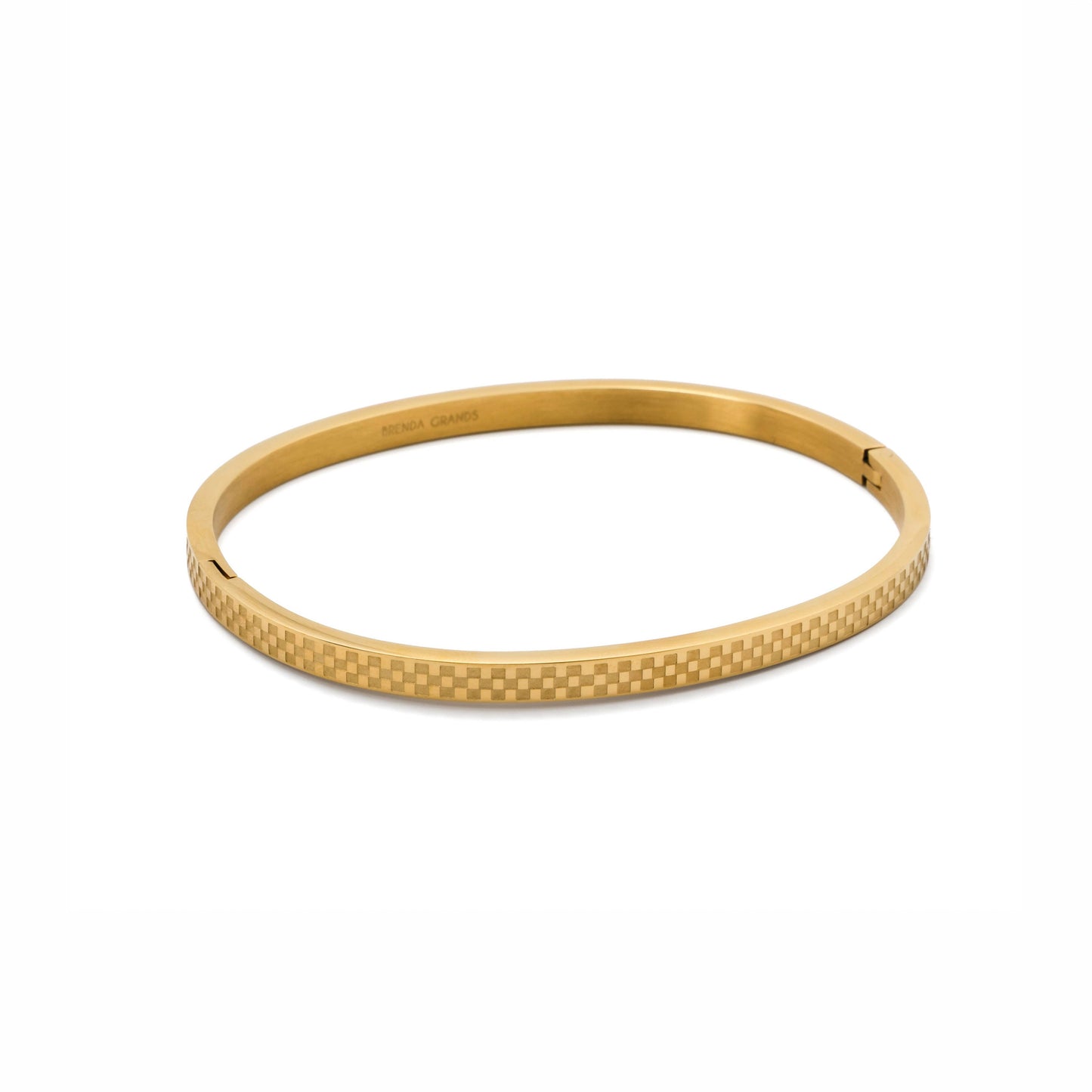 Brenda Grands Chess Waterproof Gold Bangle Bracelet