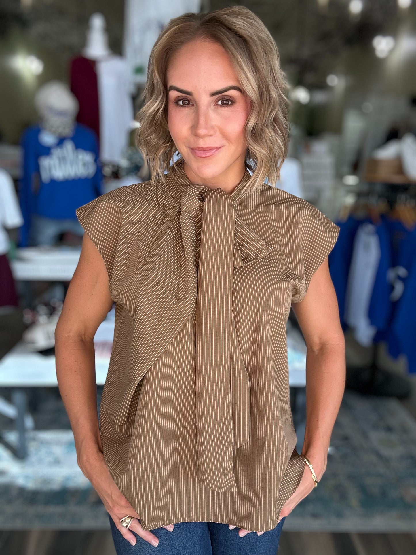 That Girl Edgy Top in Camel