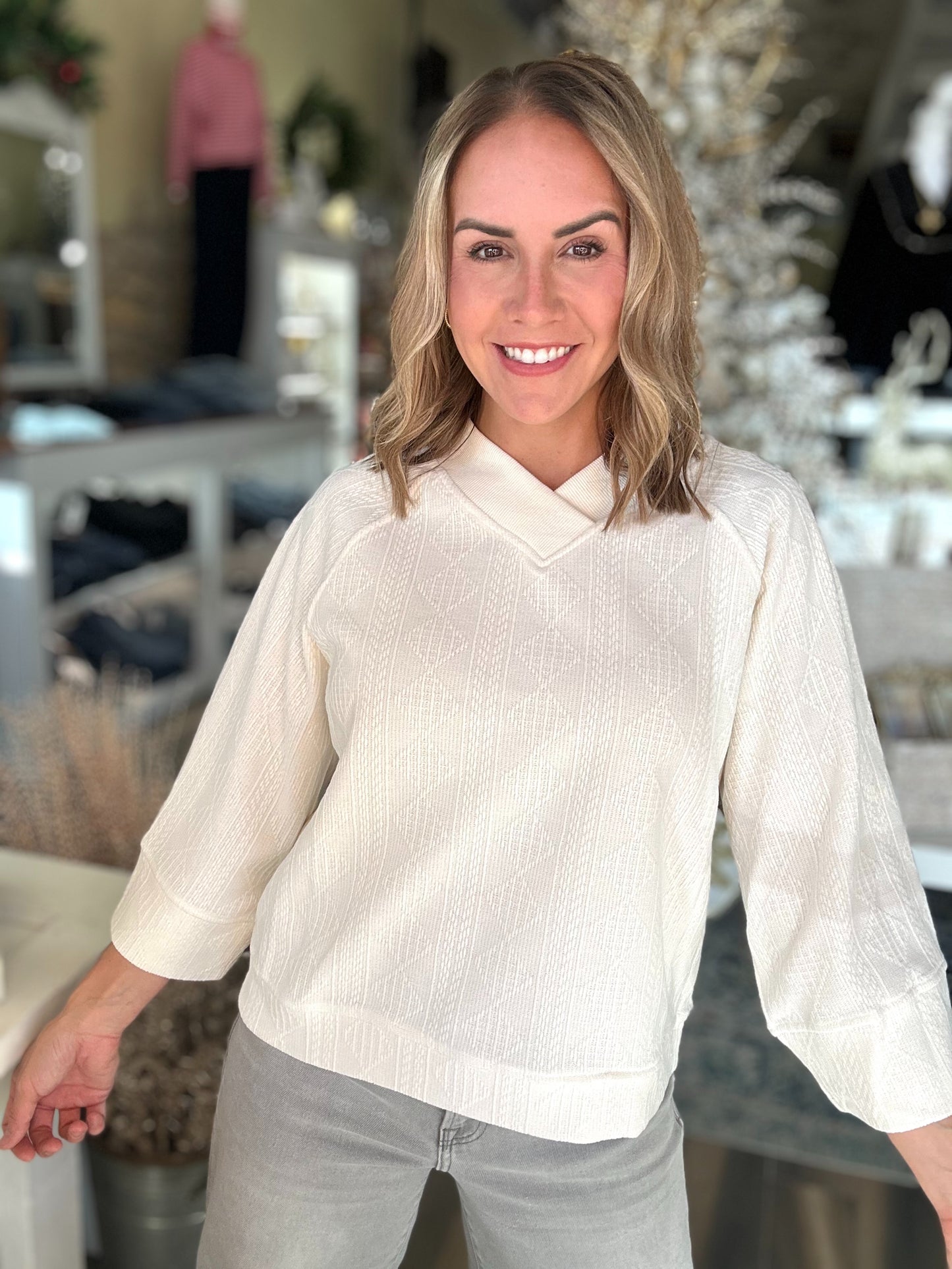 NEW! Time For Texture Top in Cream