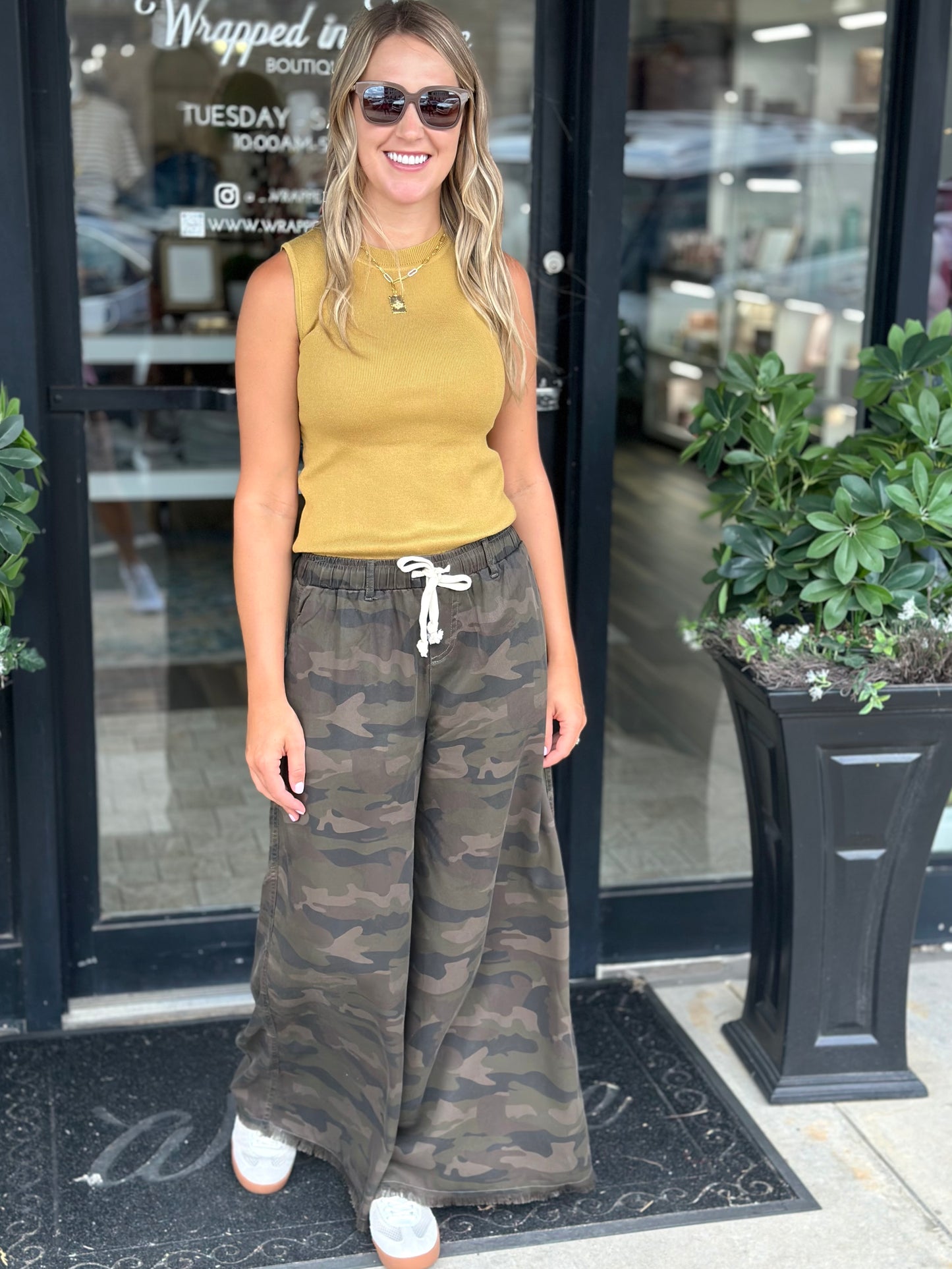 NEW! Vintage Havana Drawstring Pant in Camo
