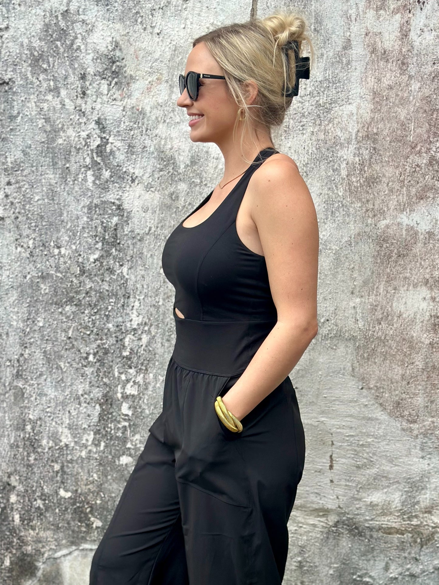 NEW! Get Struck Athletic Jumpsuit in Black