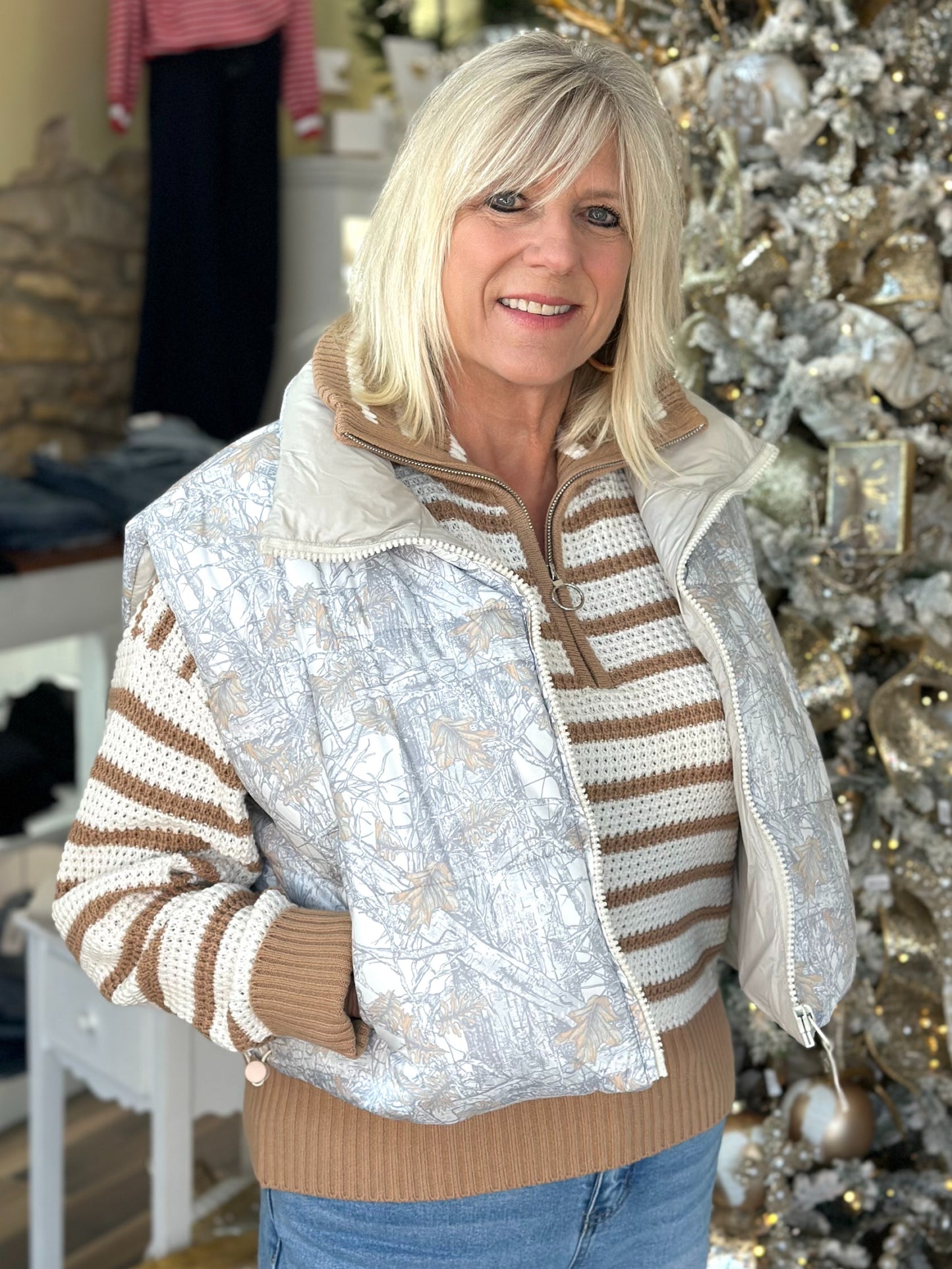 NEW! Cute in Camo Cropped Puffer Vest