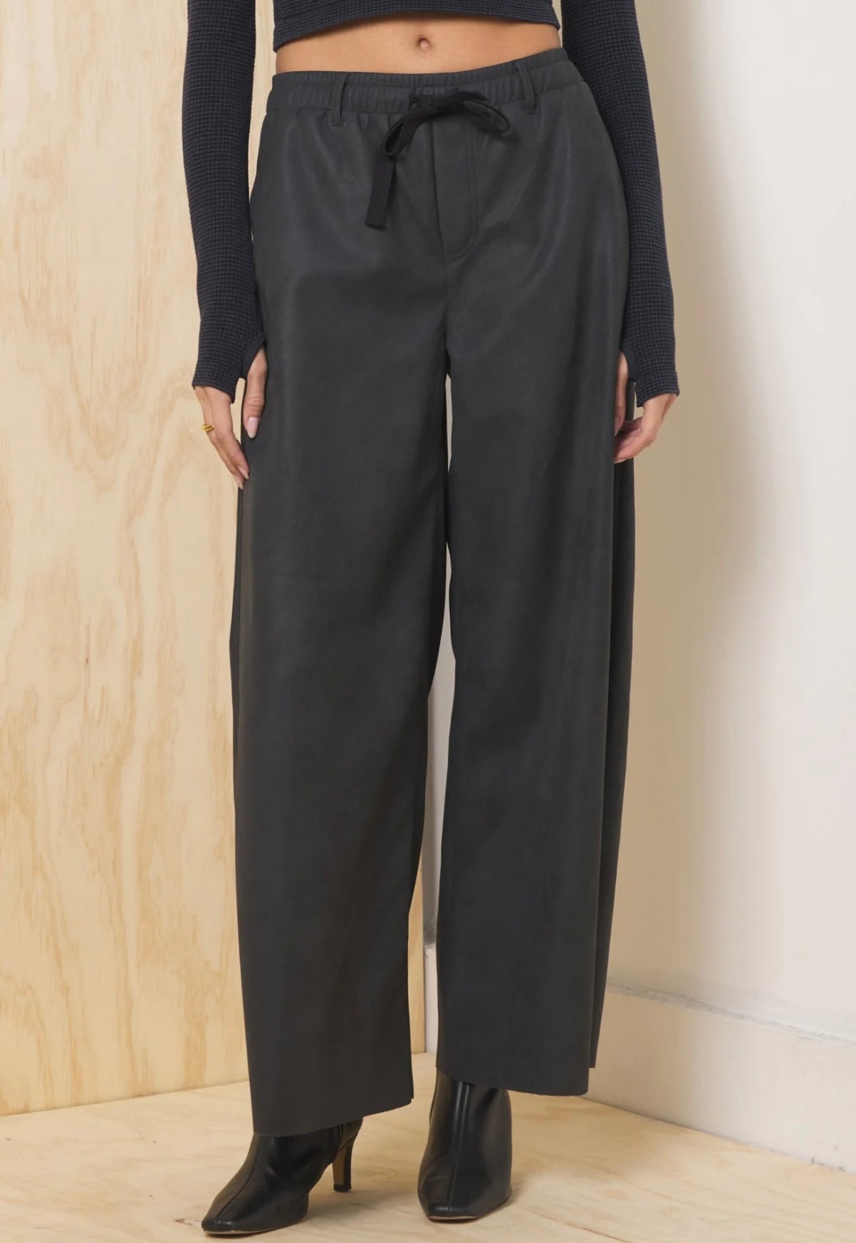 Vintage Havana Leather Pant in Asphalt