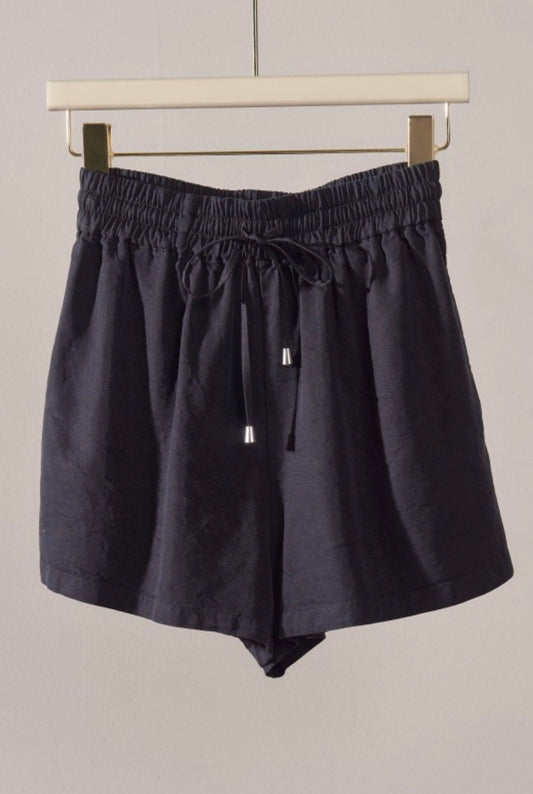 Sun Washed Chambray Shorts in Black