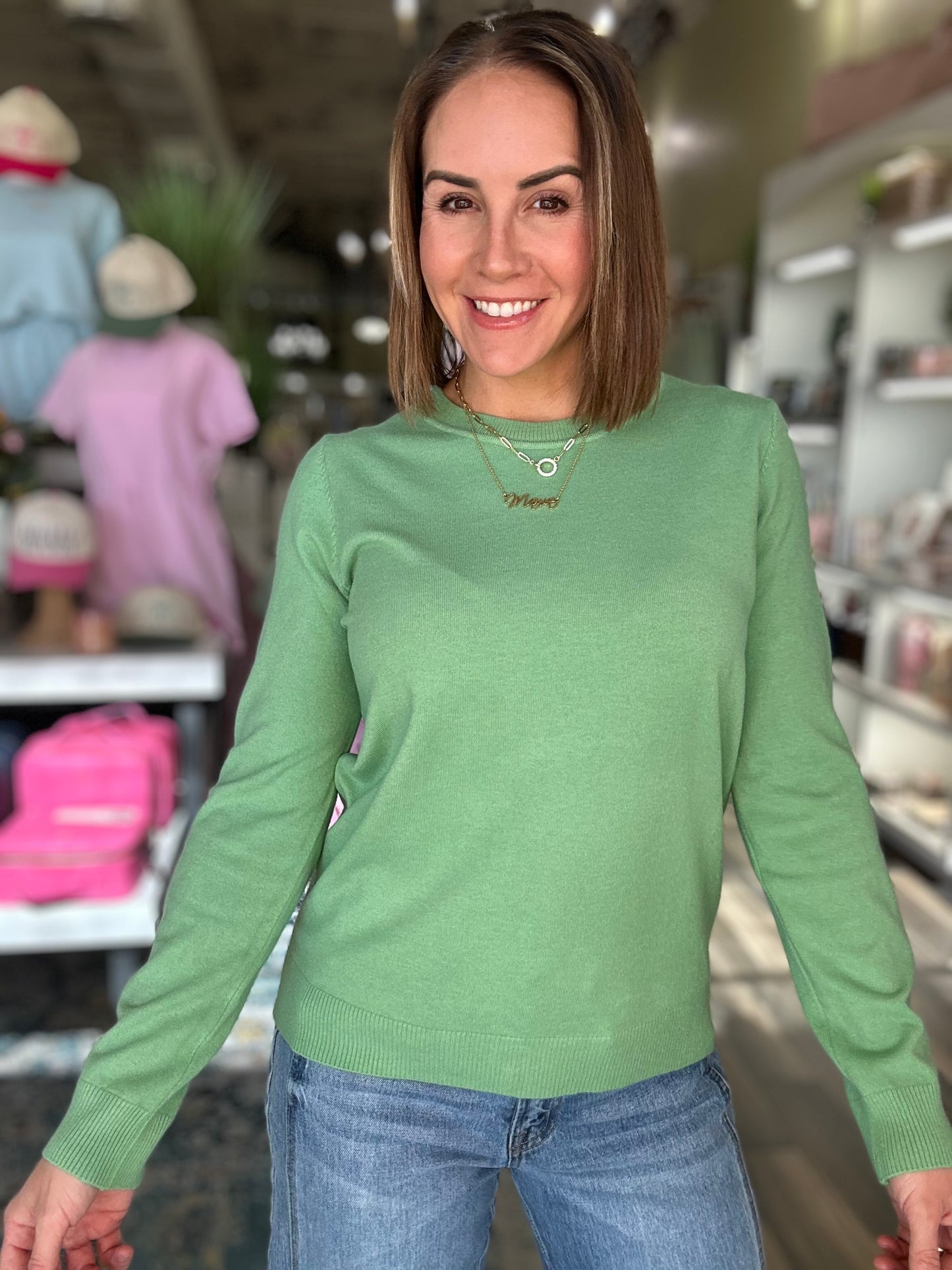Everyday Soft Pullover Top in Green