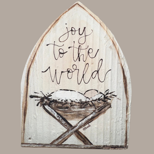 Joy To The World Wooden Block