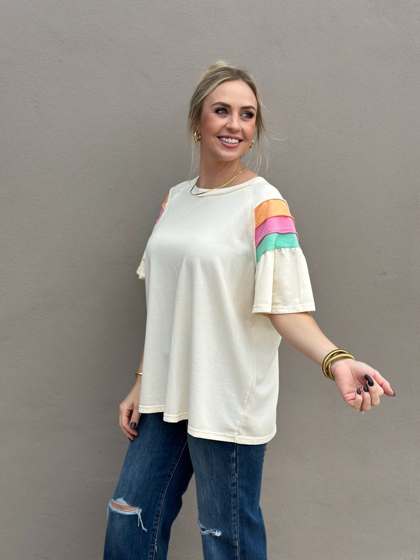 NEW! Casual Chic Top in ivory